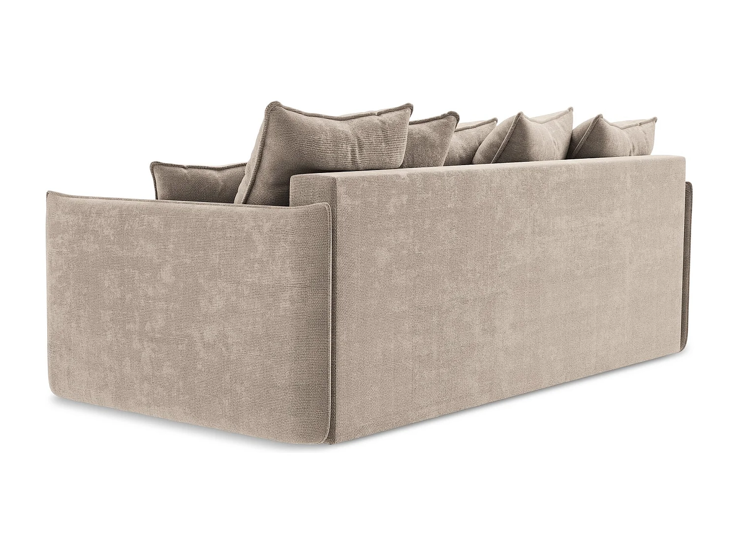 Kanapa 3-osobowa z funkcją spania - z tkaniny szenilowej - ciemny beż - HULA