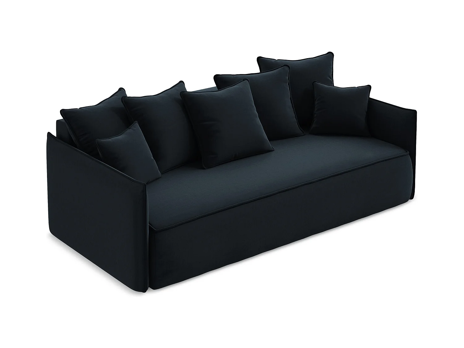 3-Sitzer Sofa mit Schlaffunktion - - Samt - Königsblau - HULA