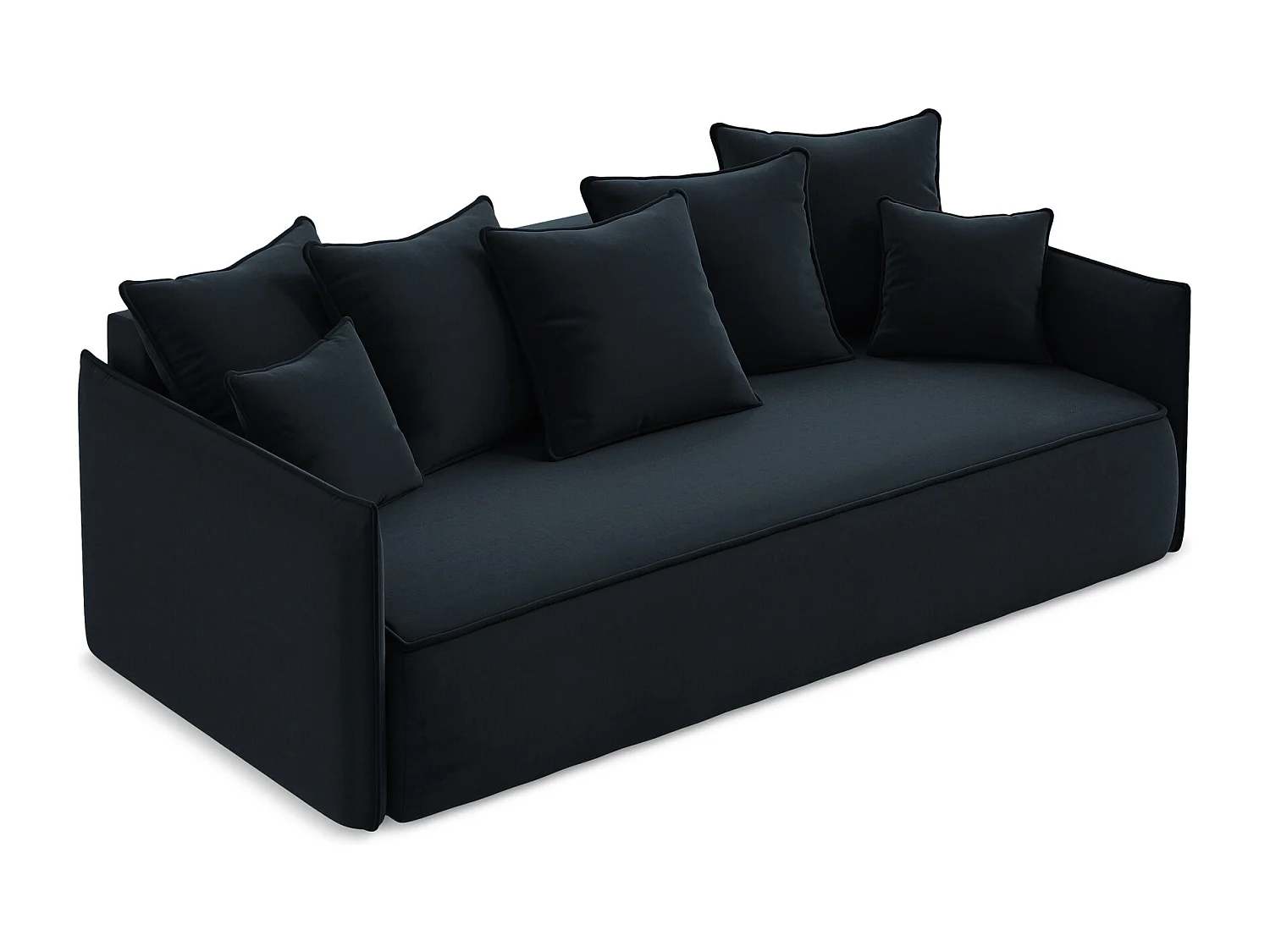 Sofá de 3 lugares convertível em veludo azul royal - HULA