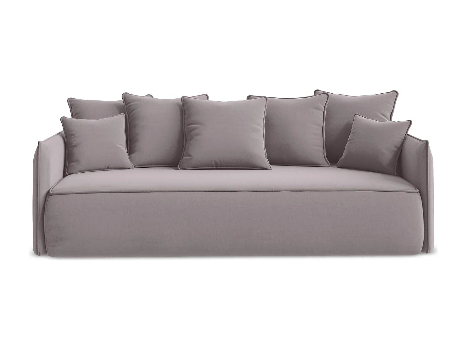 Driezits-slaapbank van lavendel velours - HULA