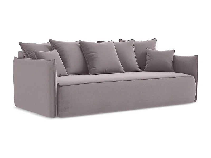 3-Sitzer Sofa mit Schlaffunktion - - Samt - Lavendel - HULA