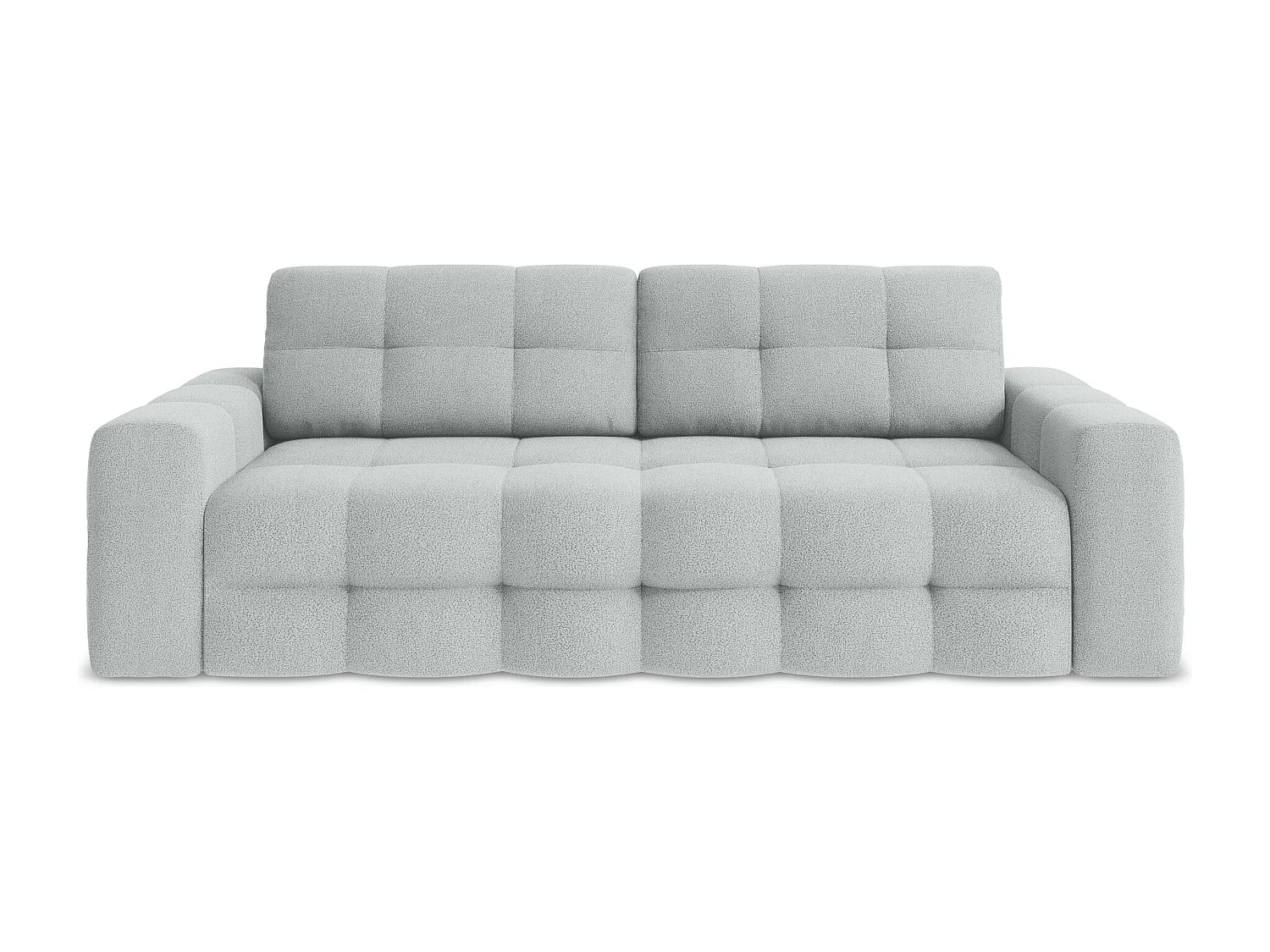 Driezits-slaapbank van lichtgrijs bouclé - MILU