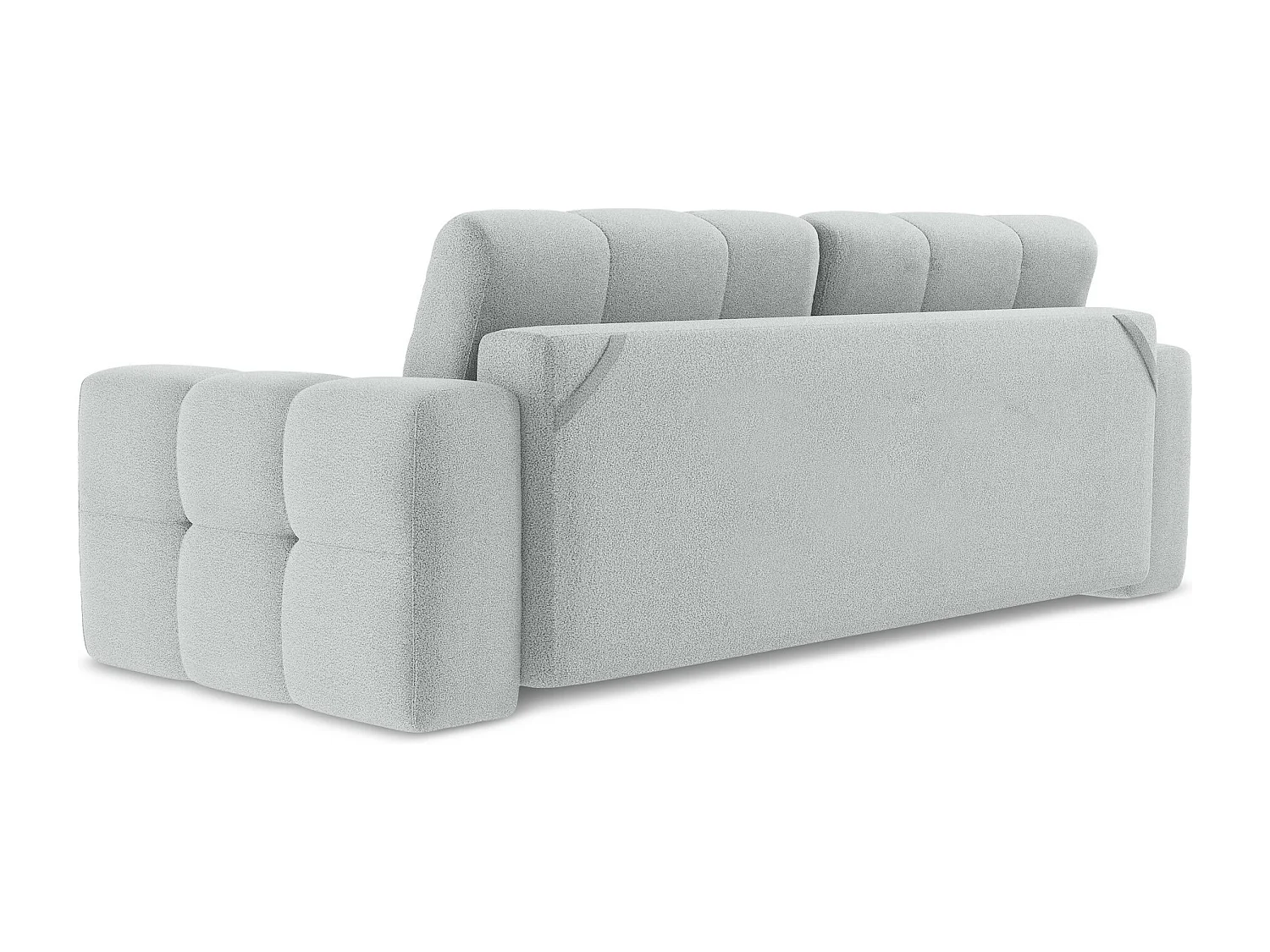 Driezits-slaapbank van lichtgrijs bouclé - MILU