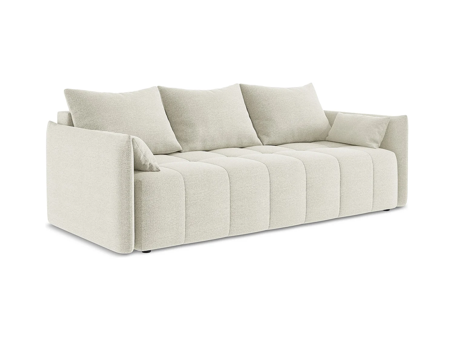 3-Sitzer Sofa mit Schlaffunktion - - Bouclé - Sand - MOKU