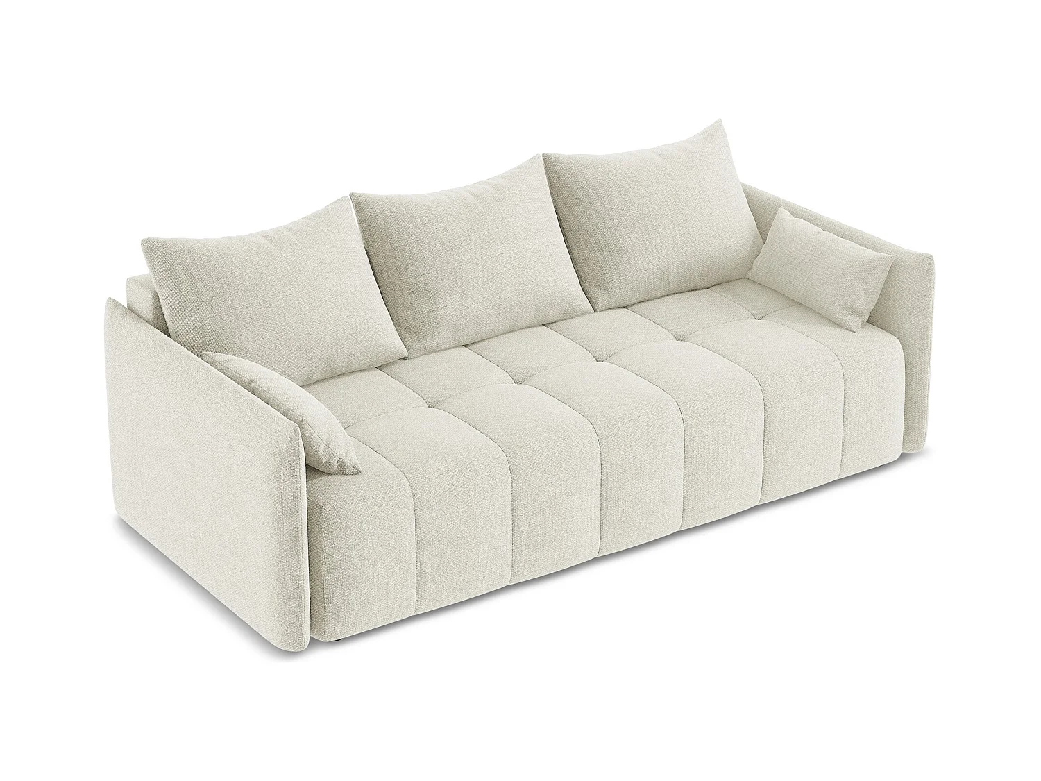 3-Sitzer Sofa mit Schlaffunktion - - Bouclé - Sand - MOKU