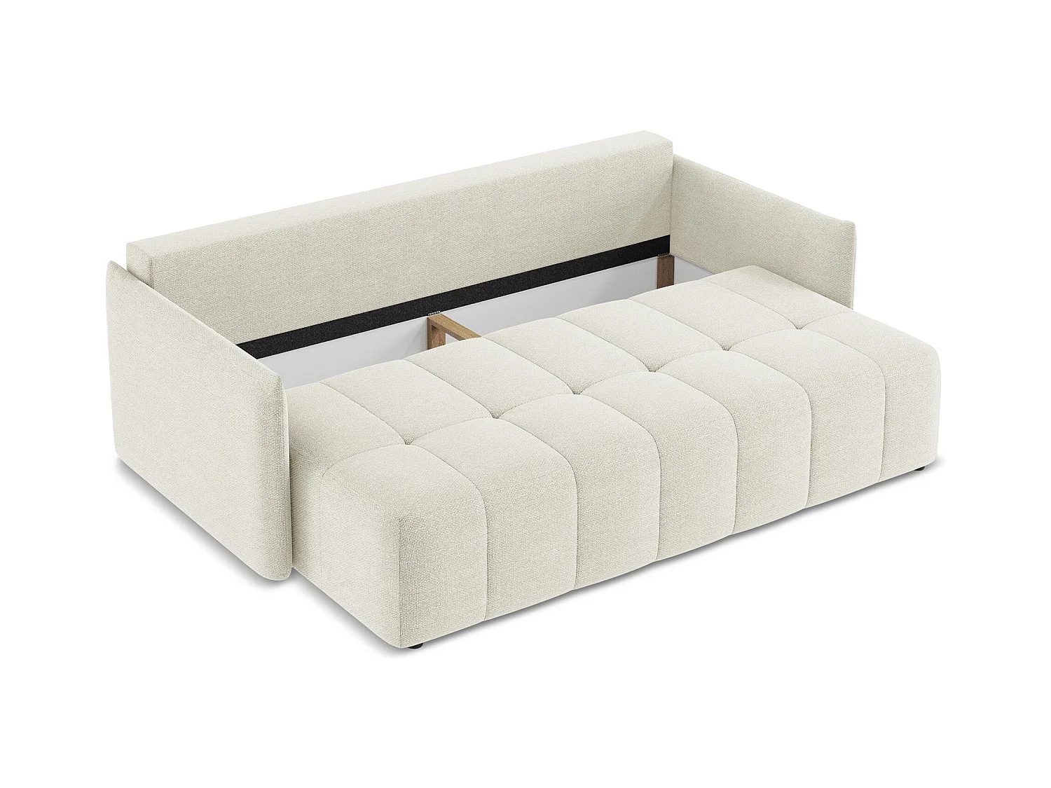 3-Sitzer Sofa mit Schlaffunktion - - Bouclé - Sand - MOKU