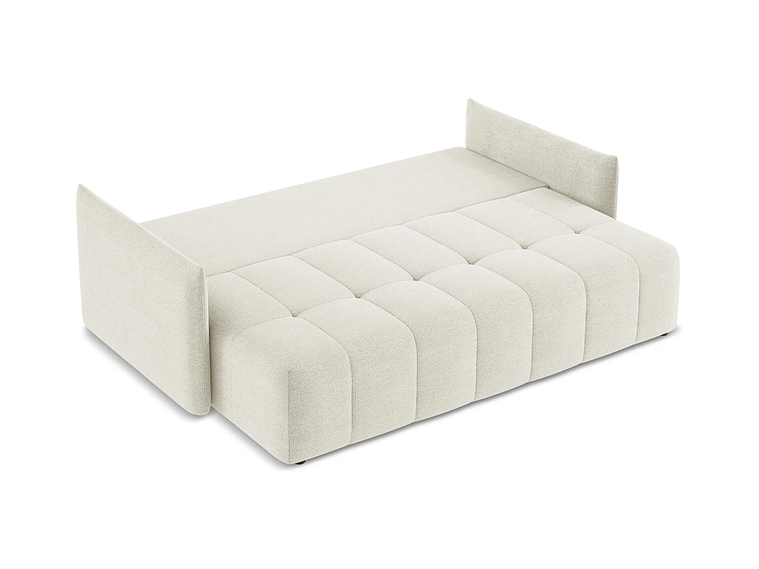 3-Sitzer Sofa mit Schlaffunktion - - Bouclé - Sand - MOKU