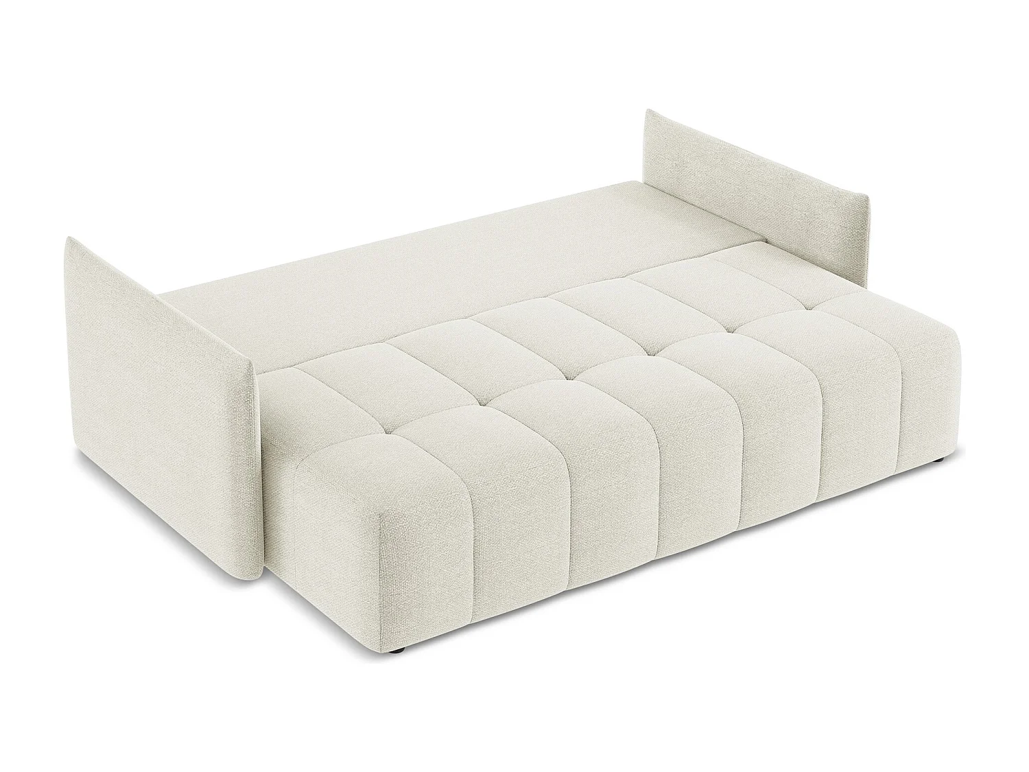 Kanapa 3-osobowa z funkcją spania - z tkaniny bouclé - piaskowy - MOKU