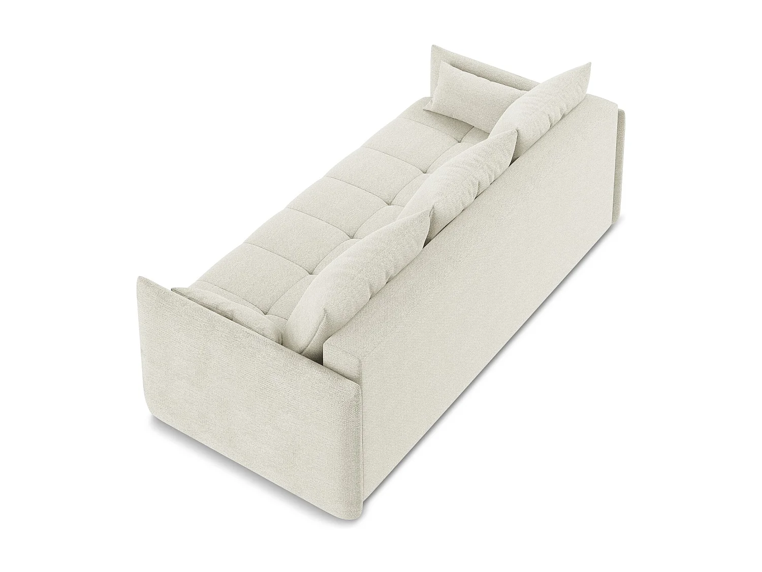 Kanapa 3-osobowa z funkcją spania - z tkaniny bouclé - piaskowy - MOKU