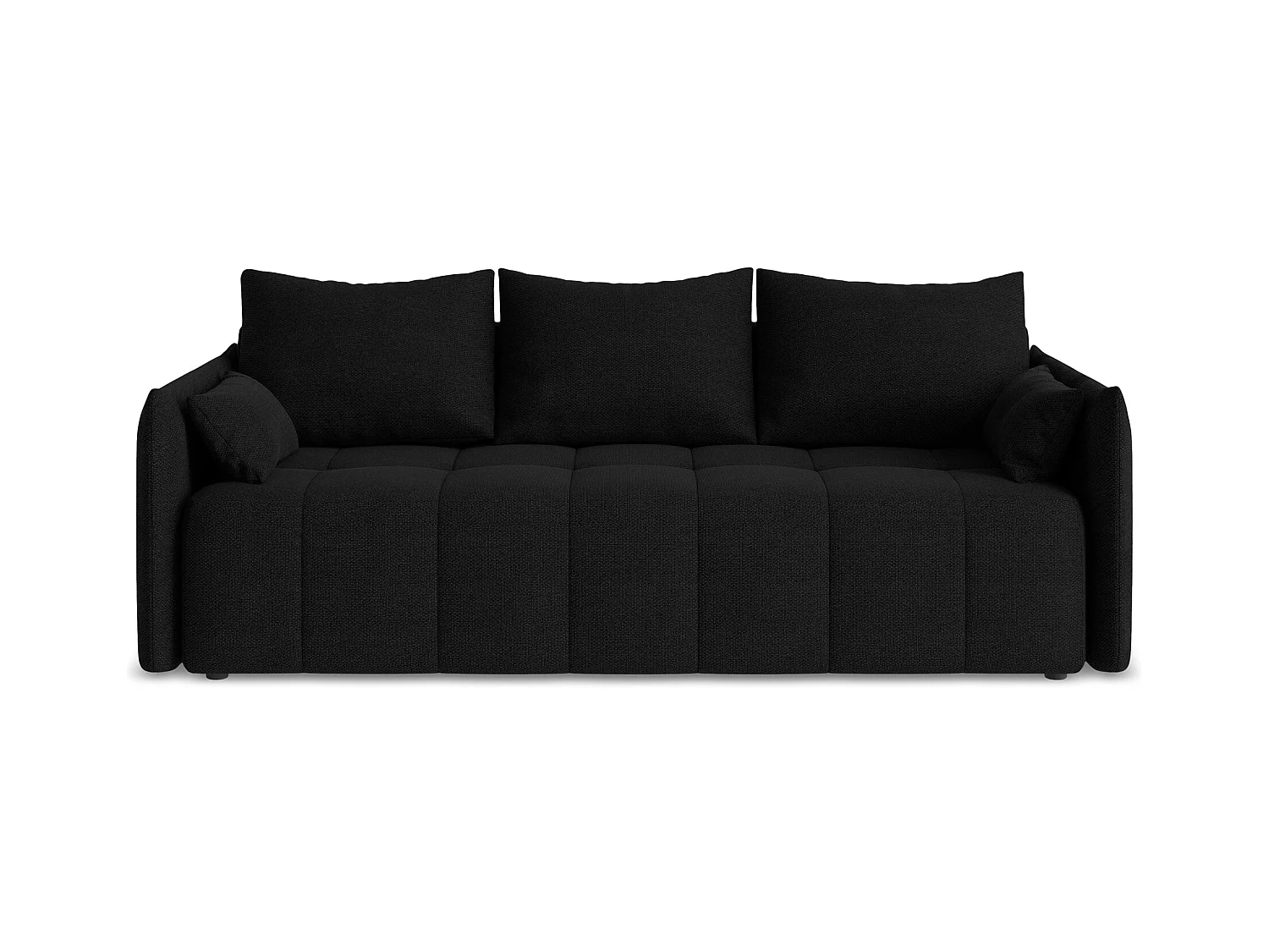 3-Sitzer Sofa mit Schlaffunktion - - Bouclé - Schwarz - MOKU
