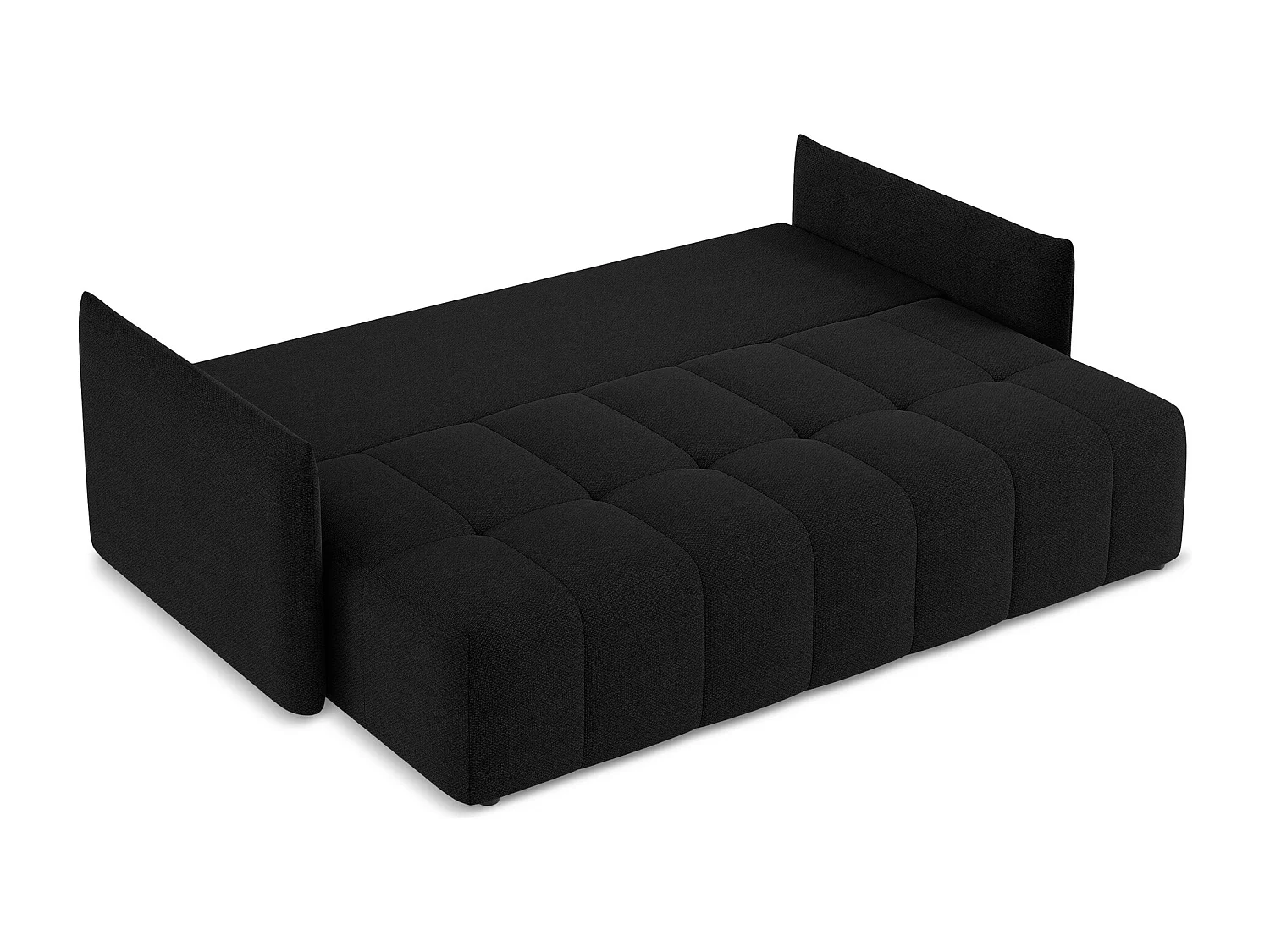 3-Sitzer Sofa mit Schlaffunktion - - Bouclé - Schwarz - MOKU