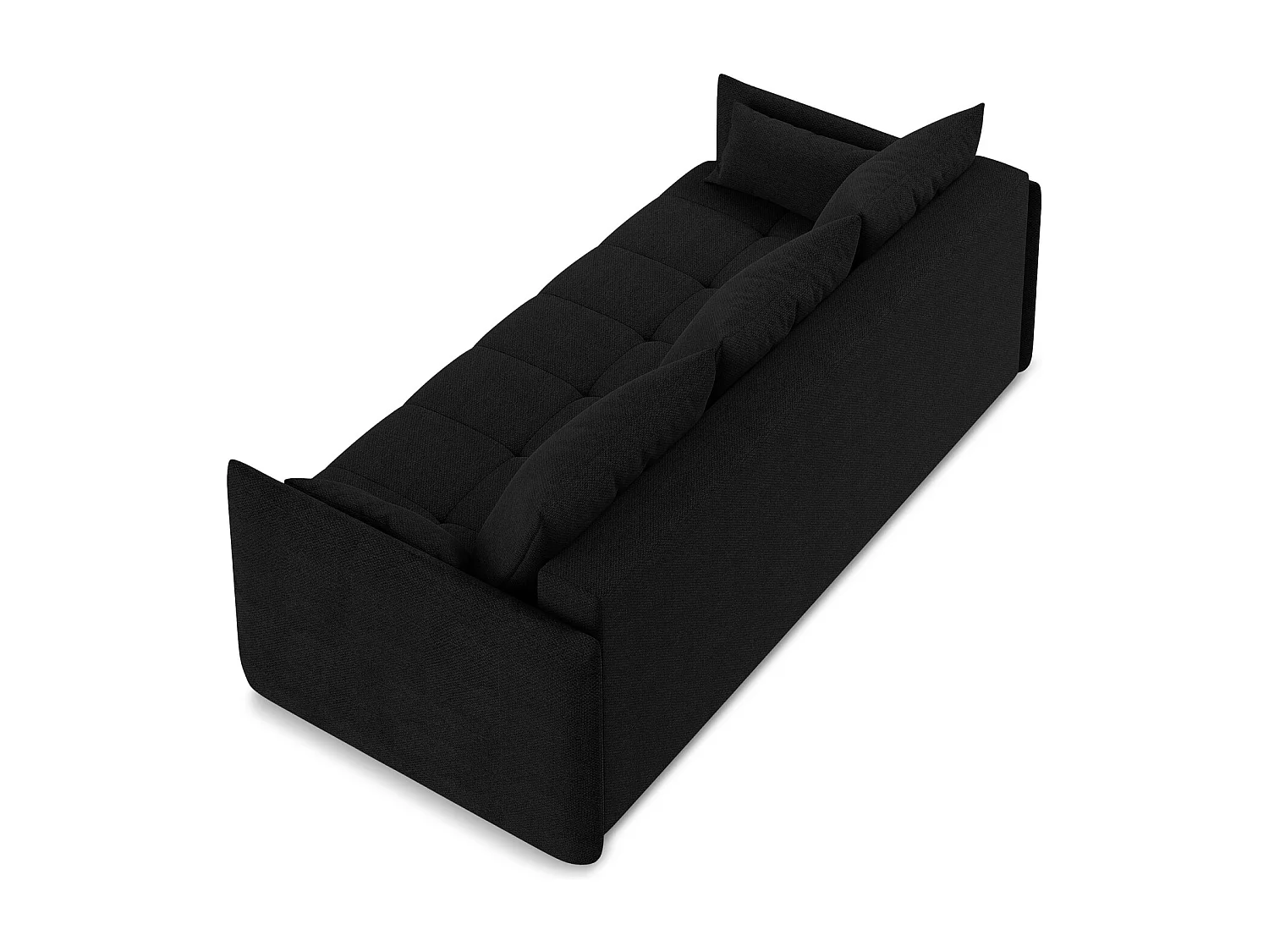 3-Sitzer Sofa mit Schlaffunktion - - Bouclé - Schwarz - MOKU