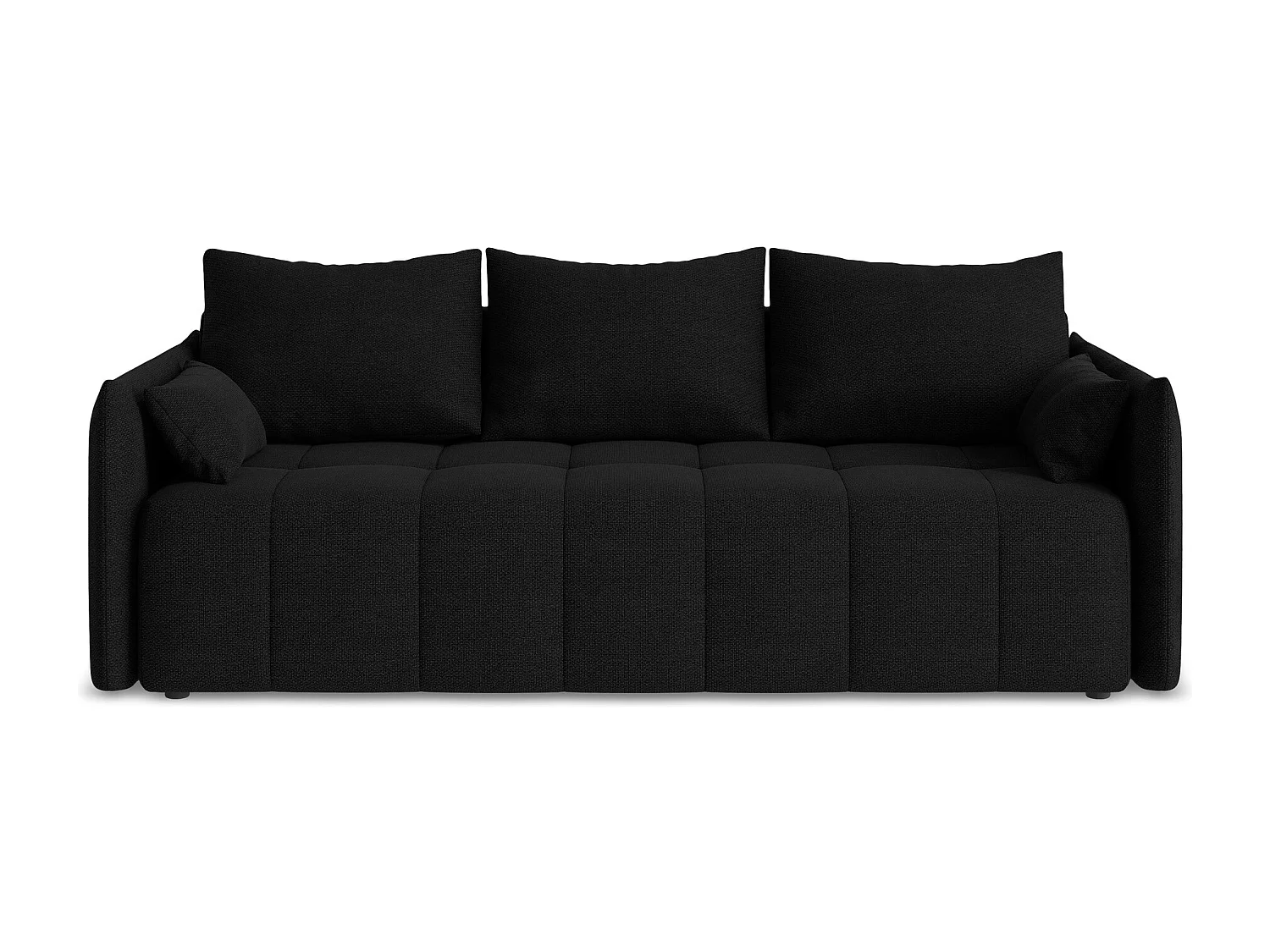 Sofá de 3 lugares convertível em tecido bouclé preto - MOKU