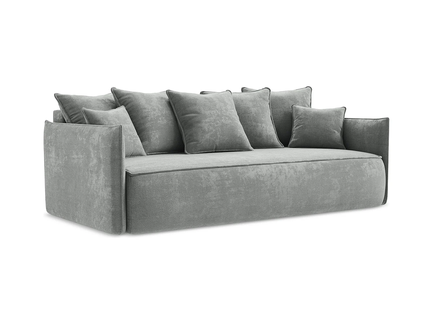 3-Sitzer Sofa mit Schlaffunktion - - Chenille - Grau - HULA