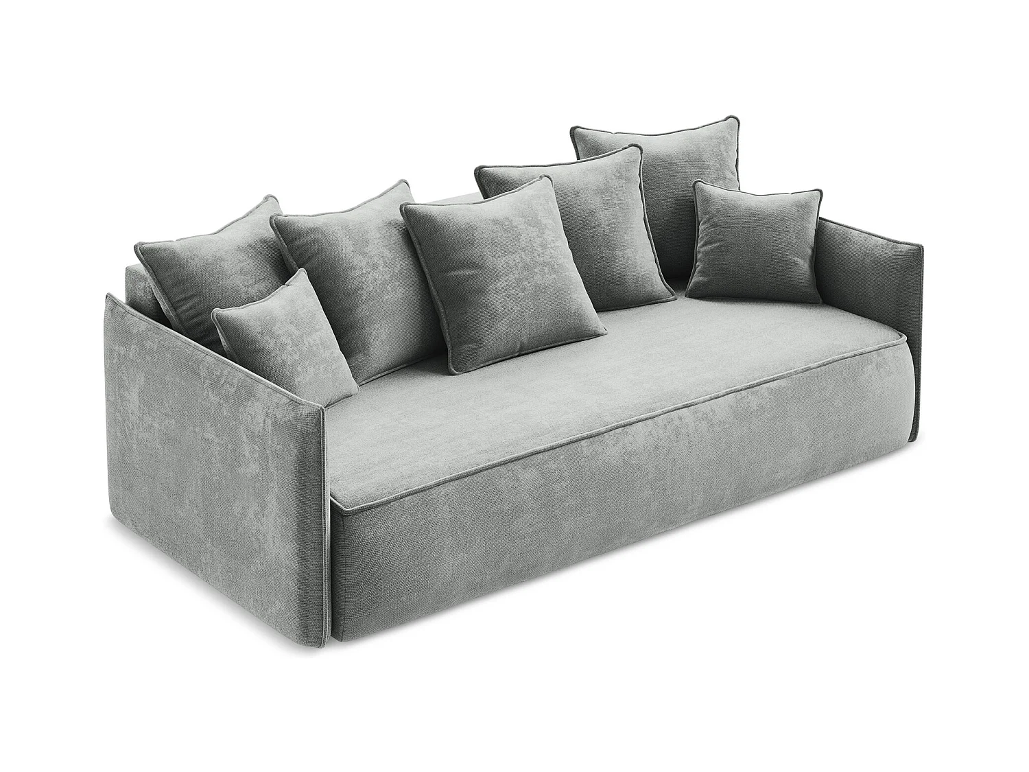 3-Sitzer Sofa mit Schlaffunktion - - Chenille - Grau - HULA