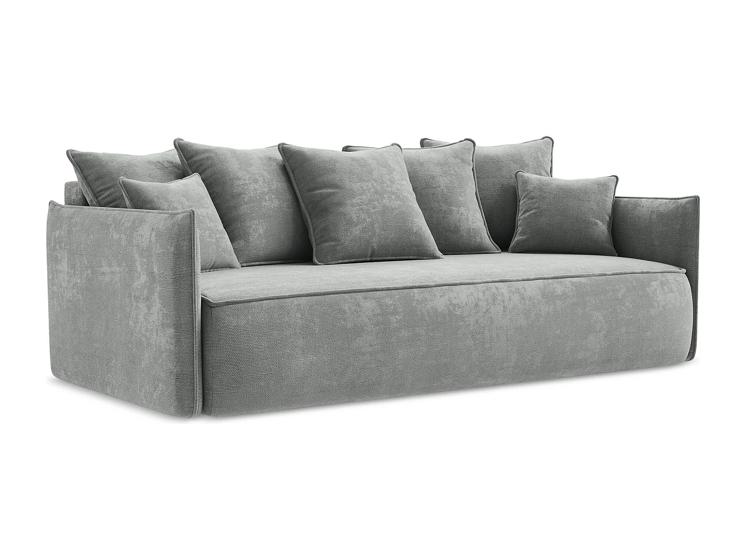 Canapé 3 places convertible en tissu chenille - gris - HULA