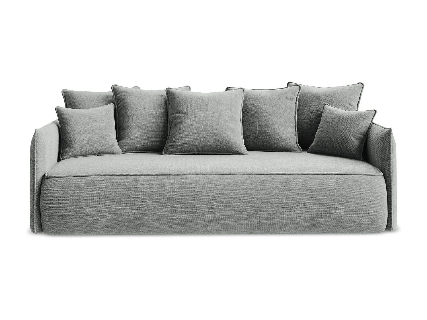 Canapé 3 places convertible en tissu chenille - gris - HULA