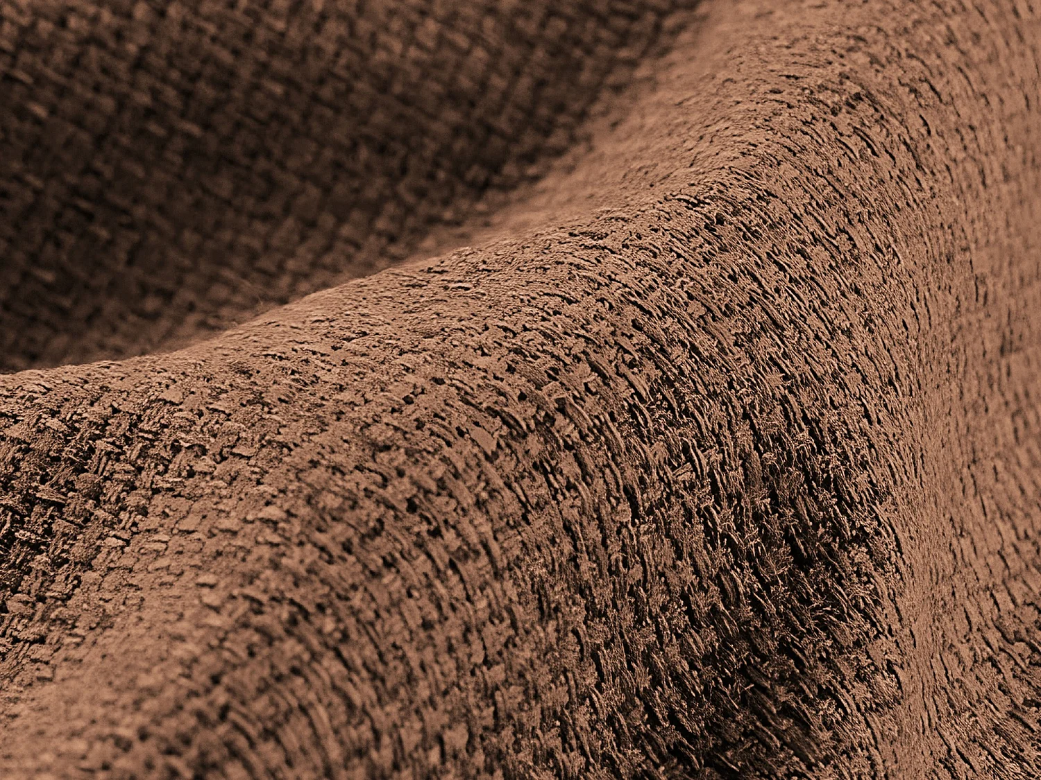 Canapé 3 places convertible en tissu texturé - terre cuite - HULA