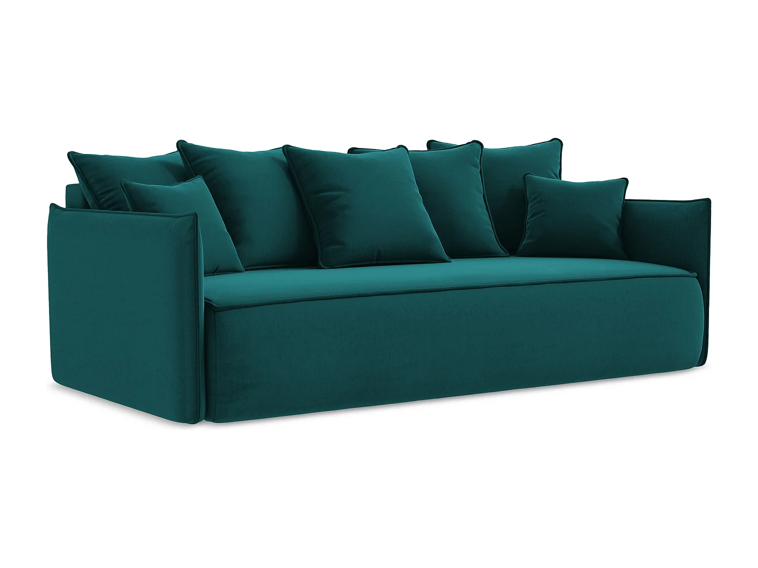 Driezits-slaapbank van marinier velours - HULA