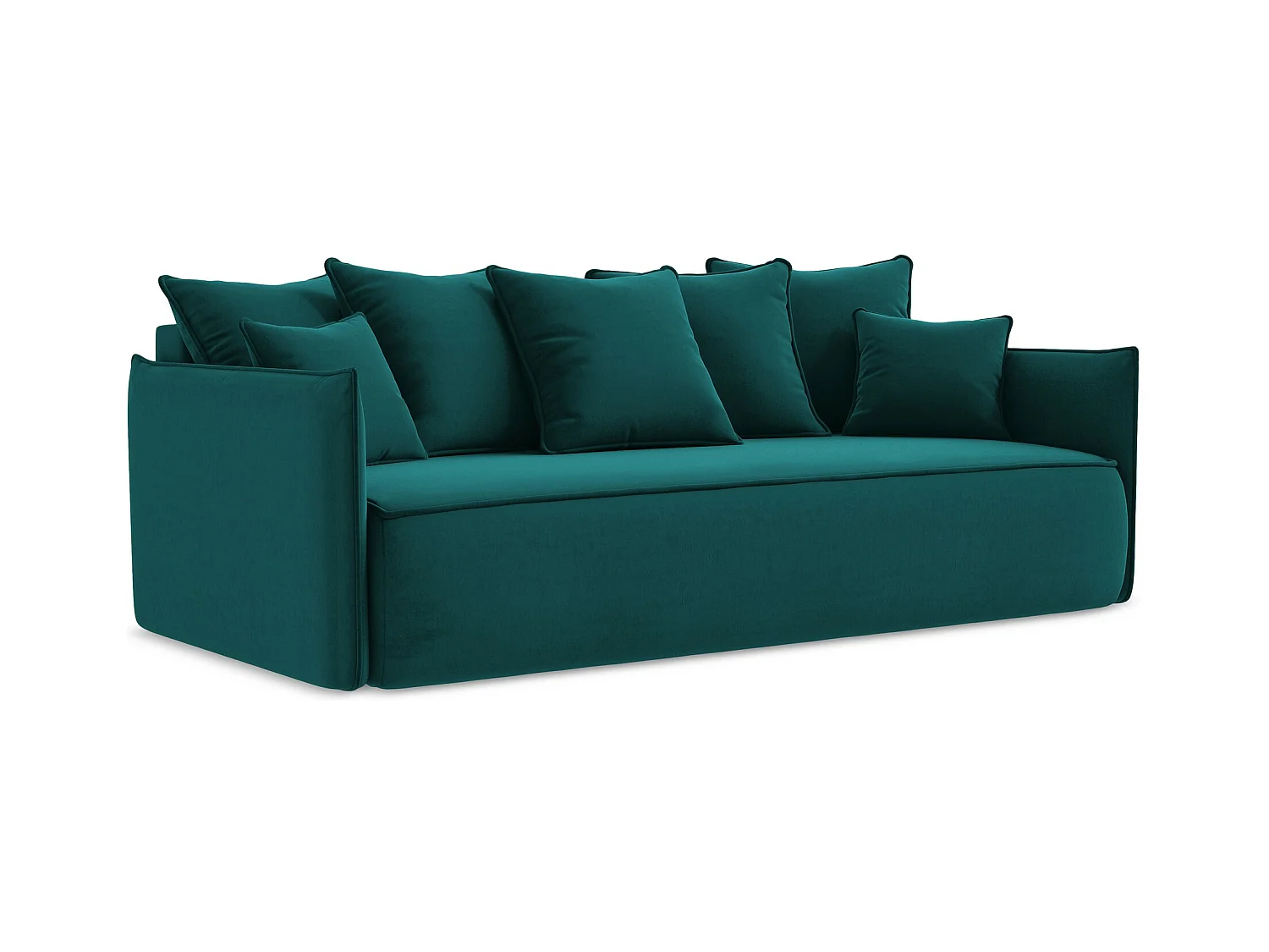 3-Sitzer Sofa mit Schlaffunktion - - Samt - Marine - HULA