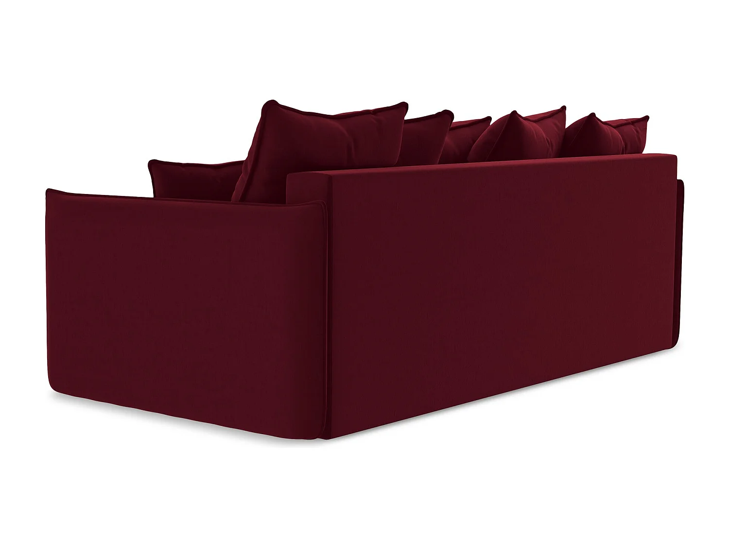 Canapé 3 places convertible en velours - bourgogne - HULA