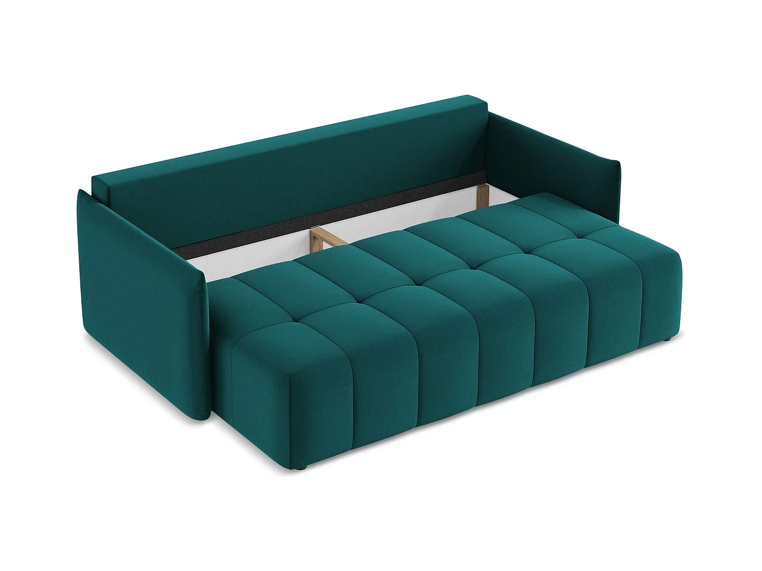 Driezits-slaapbank van marinier velours - MOKU