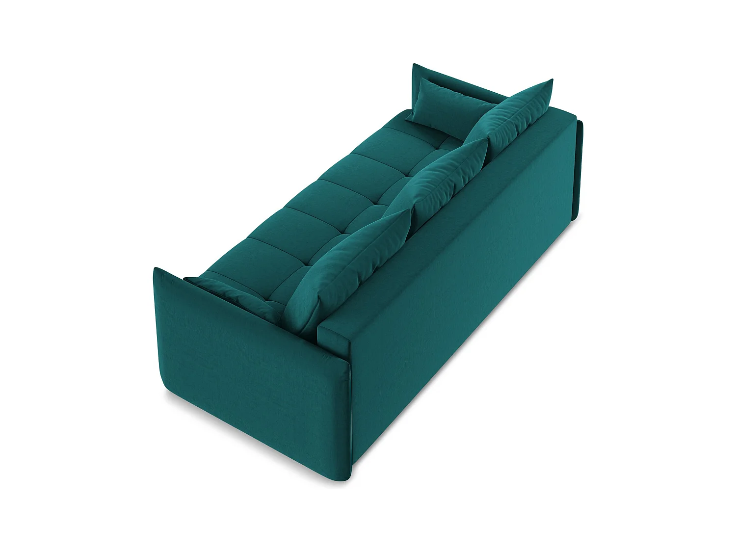 Driezits-slaapbank van marinier velours - MOKU