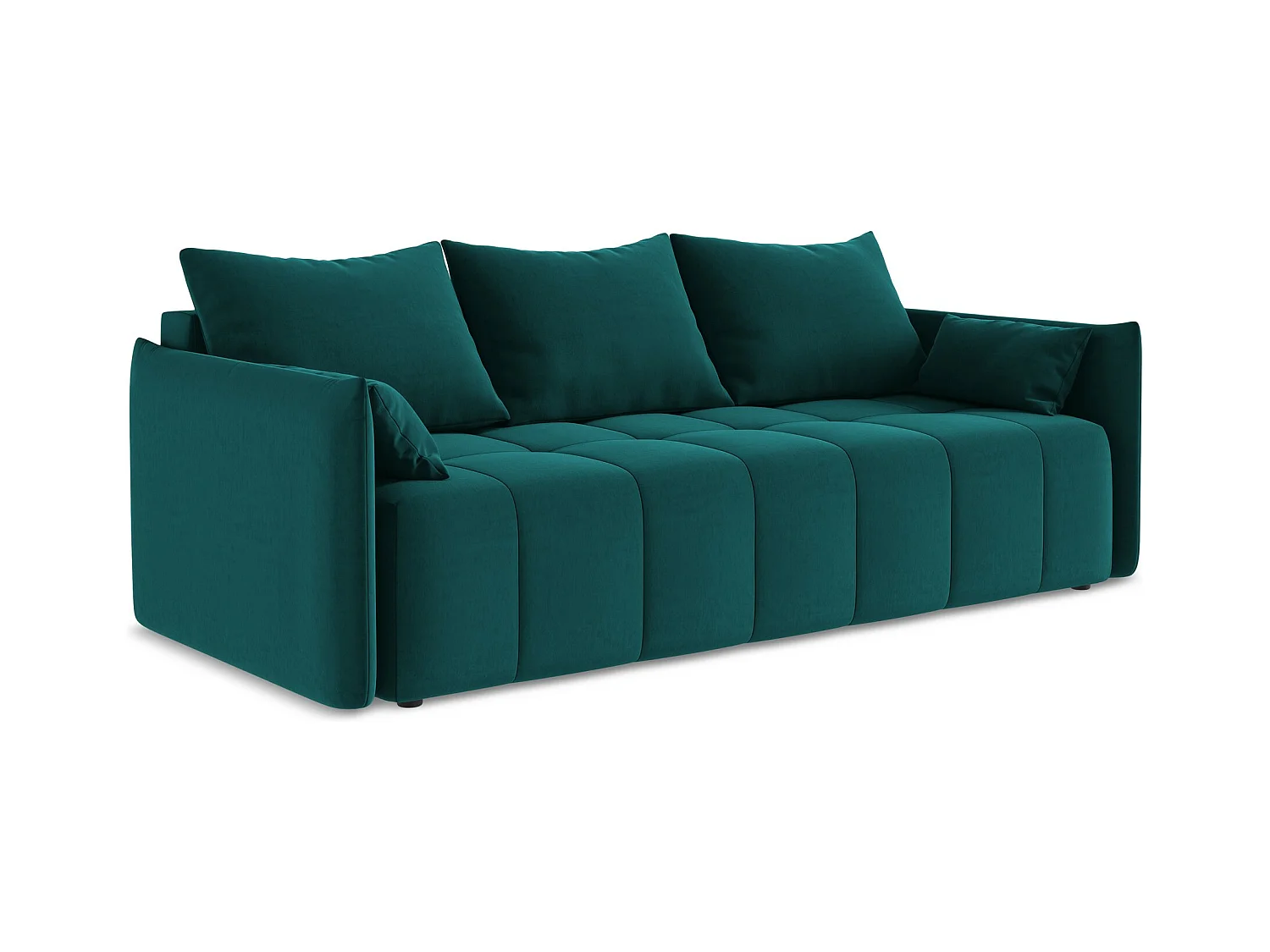 3-Sitzer Sofa mit Schlaffunktion - - Samt - Marine - MOKU
