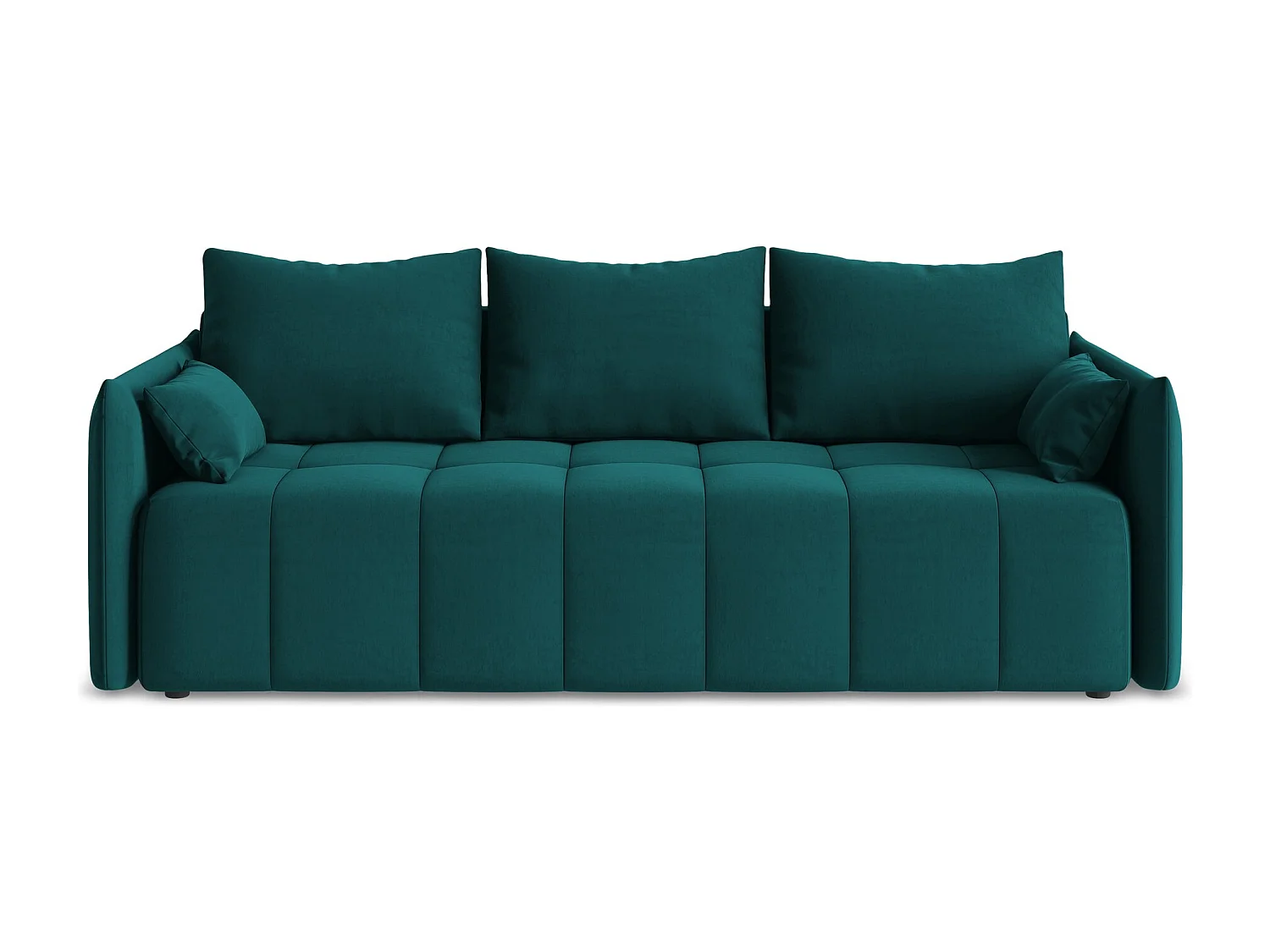 Kanapa 3-osobowa z funkcją spania - z tkaniny welwetowej - morski - MOKU