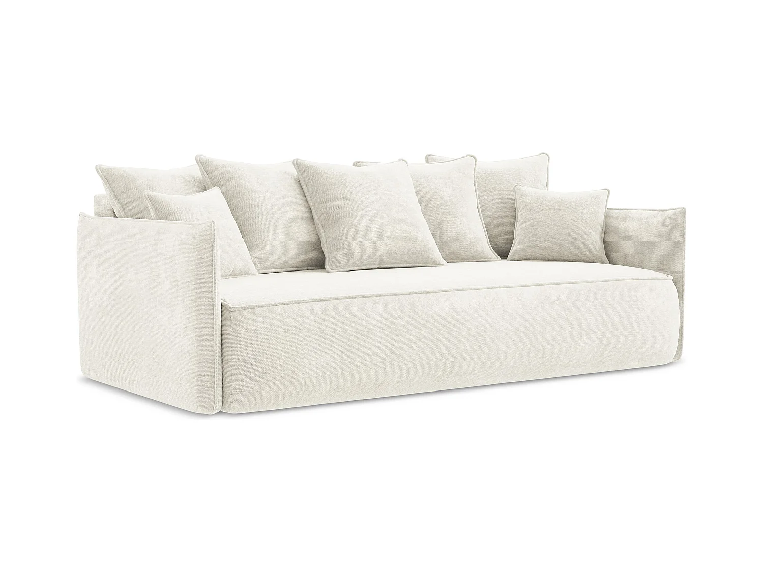3-Sitzer Sofa mit Schlaffunktion - - Chenille - Weiß - HULA