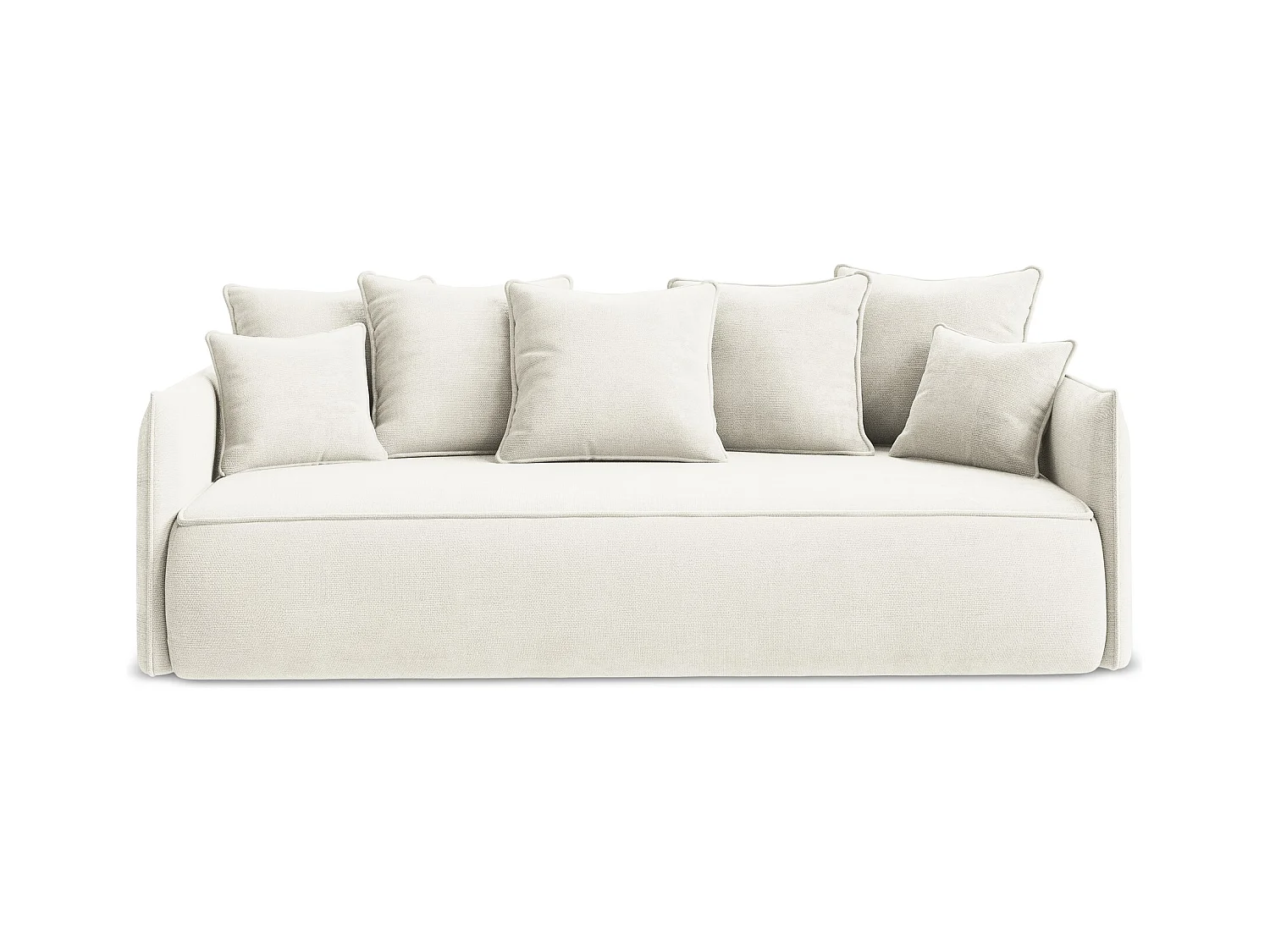 3-Sitzer Sofa mit Schlaffunktion - - Chenille - Weiß - HULA