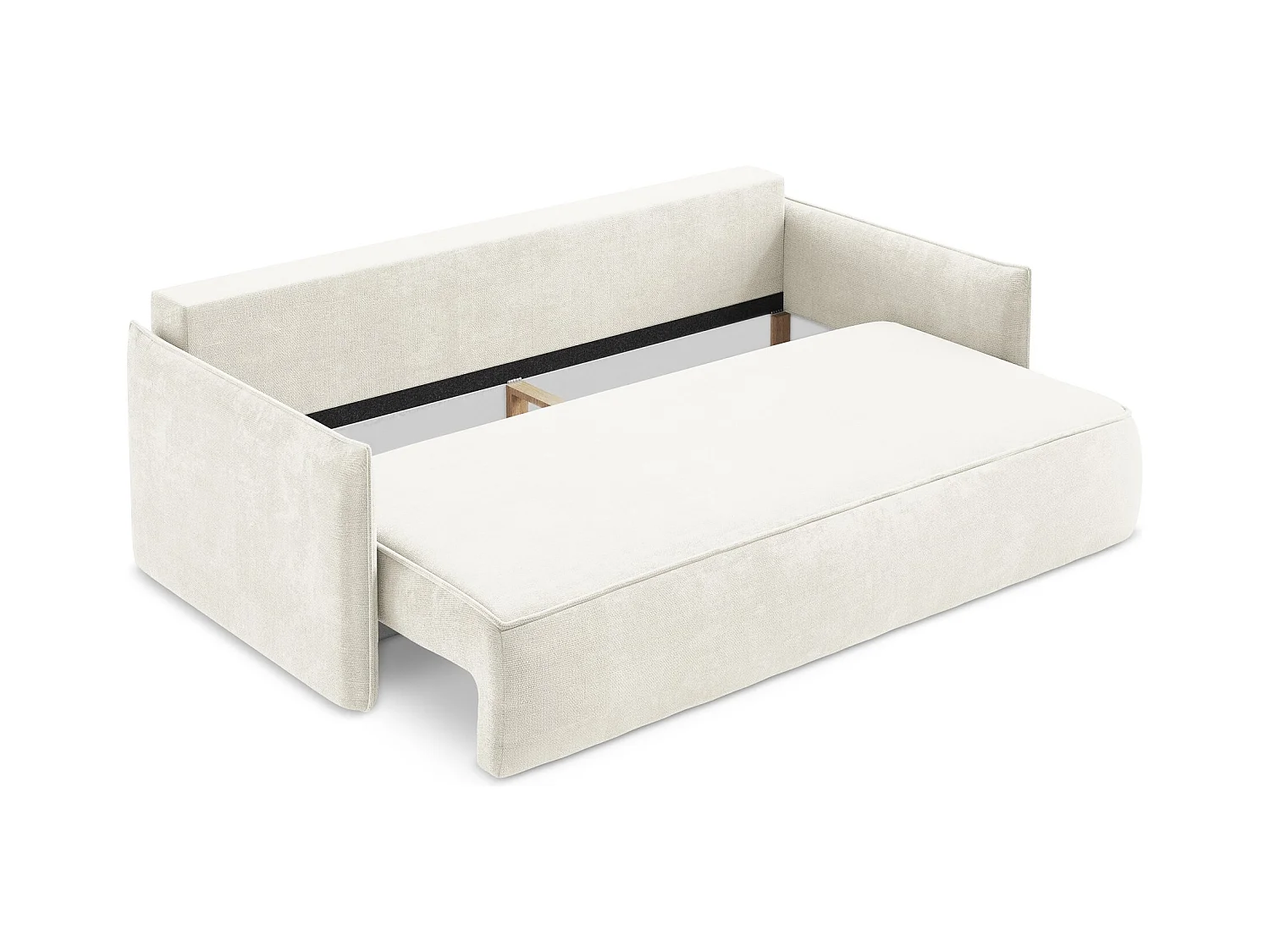 3-Sitzer Sofa mit Schlaffunktion - - Chenille - Weiß - HULA