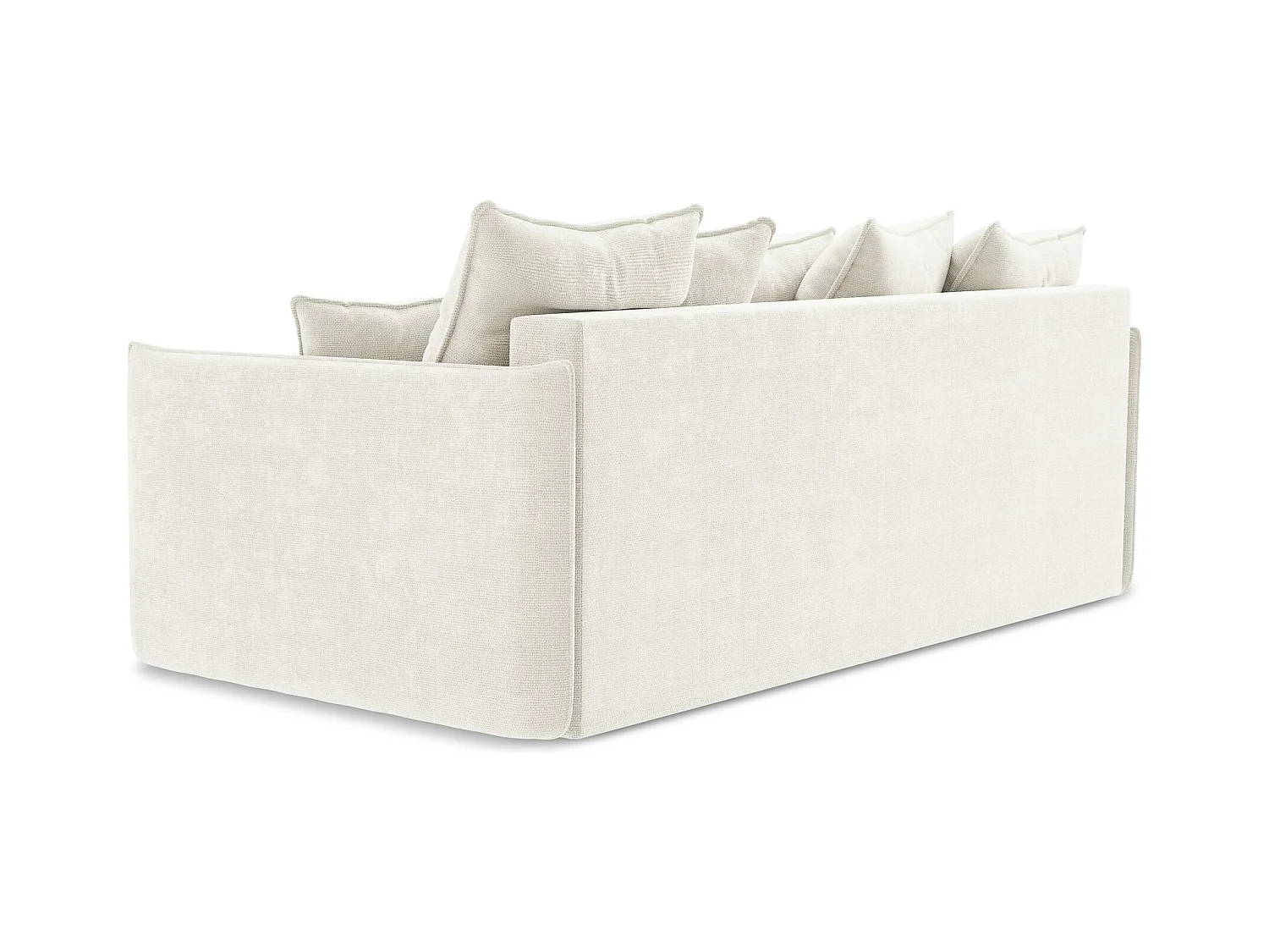 3-Sitzer Sofa mit Schlaffunktion - - Chenille - Weiß - HULA