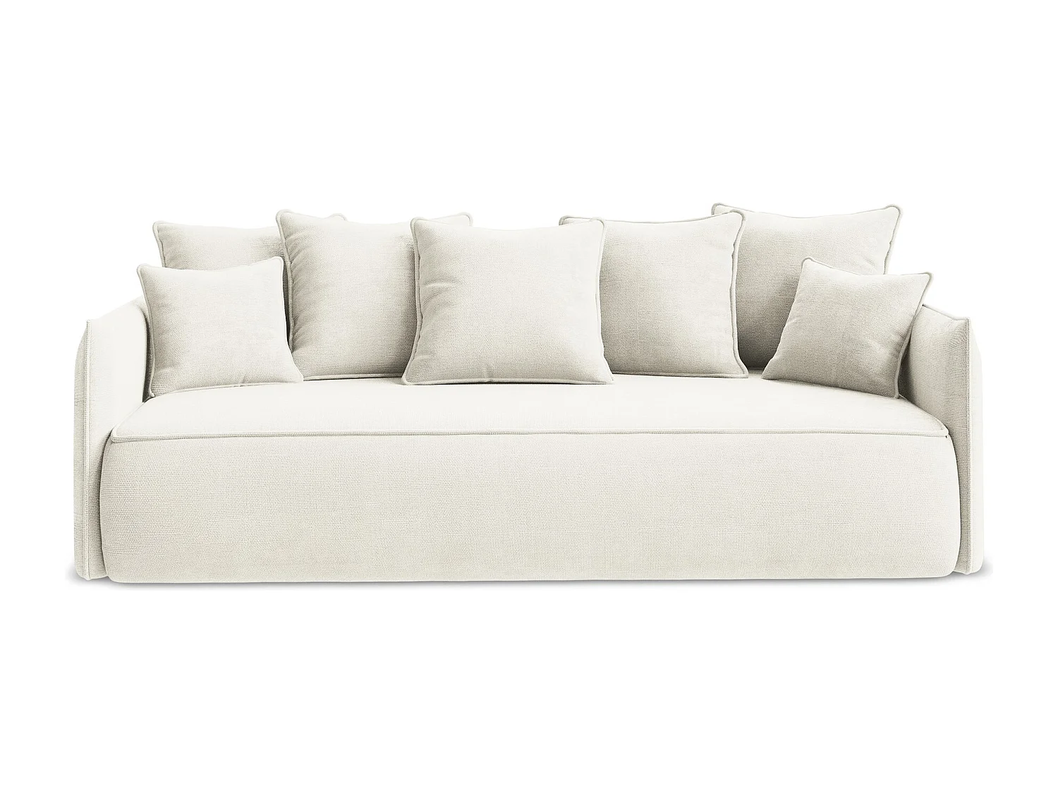 3-Sitzer Sofa mit Schlaffunktion - - Chenille - Weiß - HULA