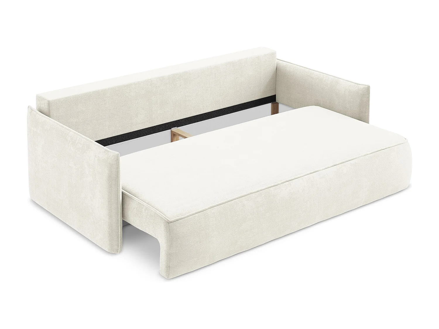 3-Sitzer Sofa mit Schlaffunktion - - Chenille - Weiß - HULA