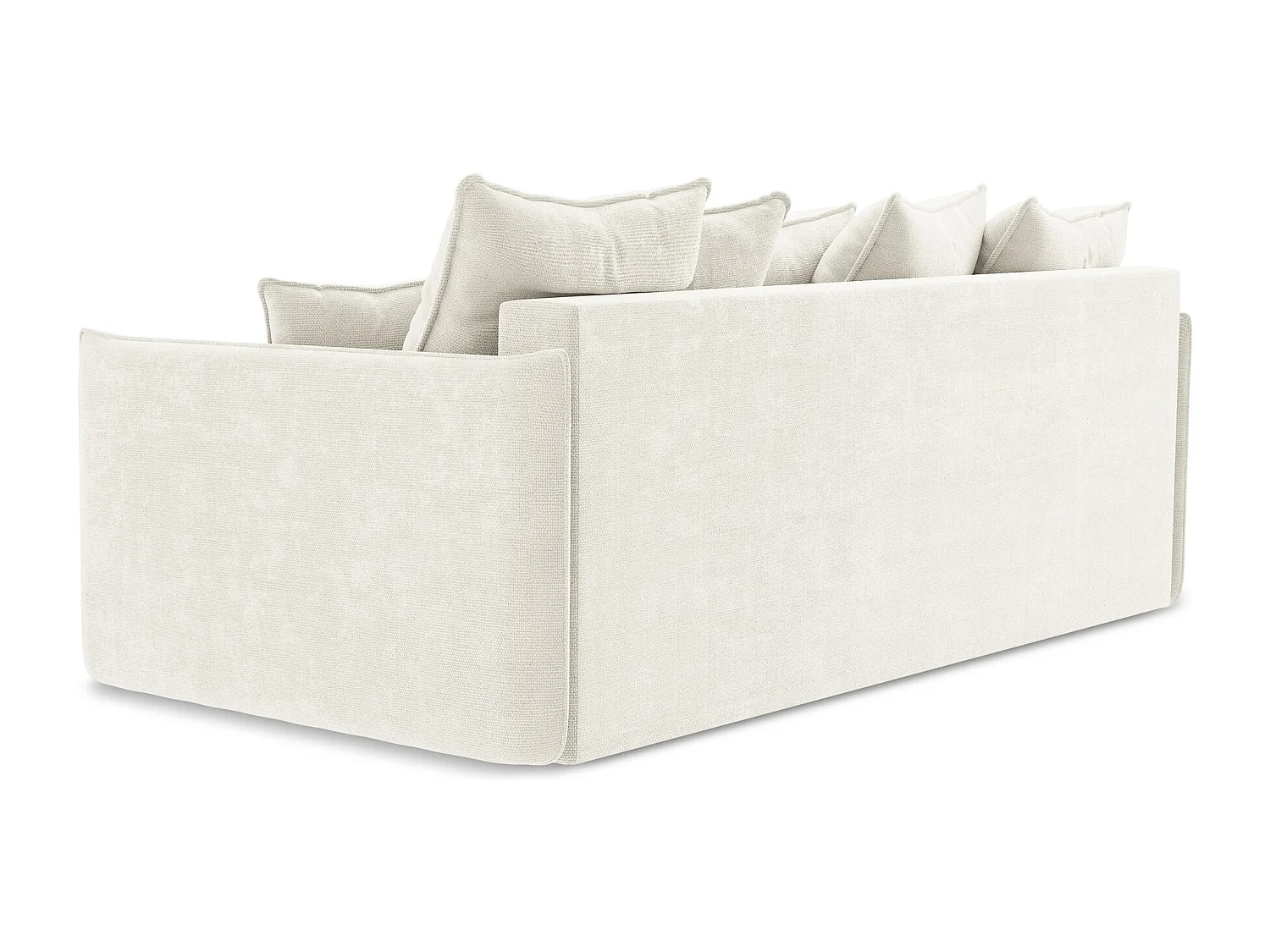 3-Sitzer Sofa mit Schlaffunktion - - Chenille - Weiß - HULA