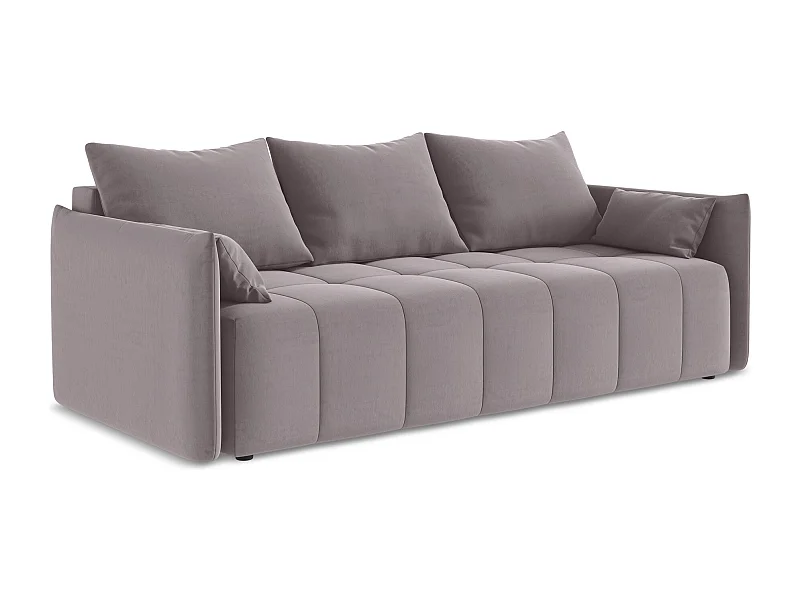 3-Sitzer Sofa mit Schlaffunktion - - Samt - Lavendel - MOKU
