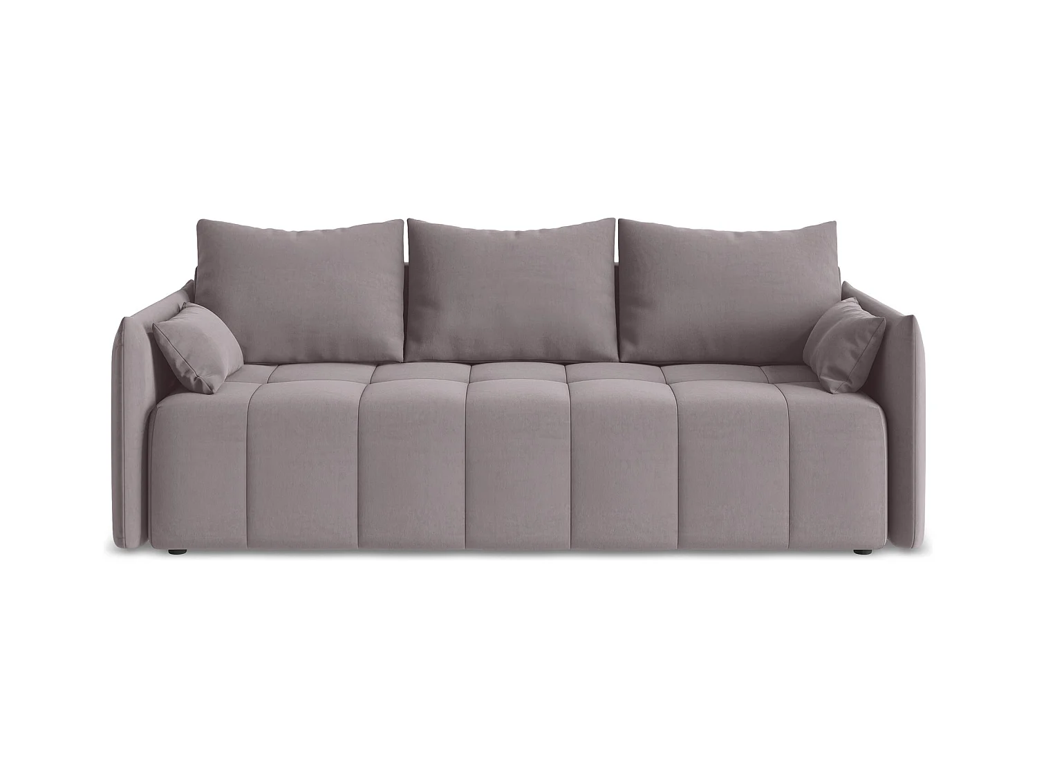 Driezits-slaapbank van lavendel velours - MOKU