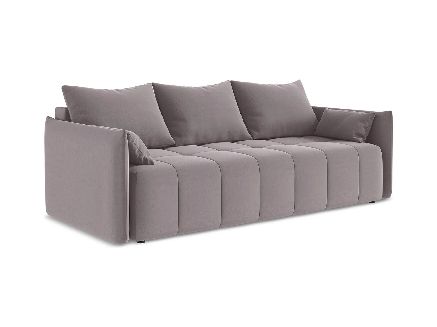 3-Sitzer Sofa mit Schlaffunktion - - Samt - Lavendel - MOKU