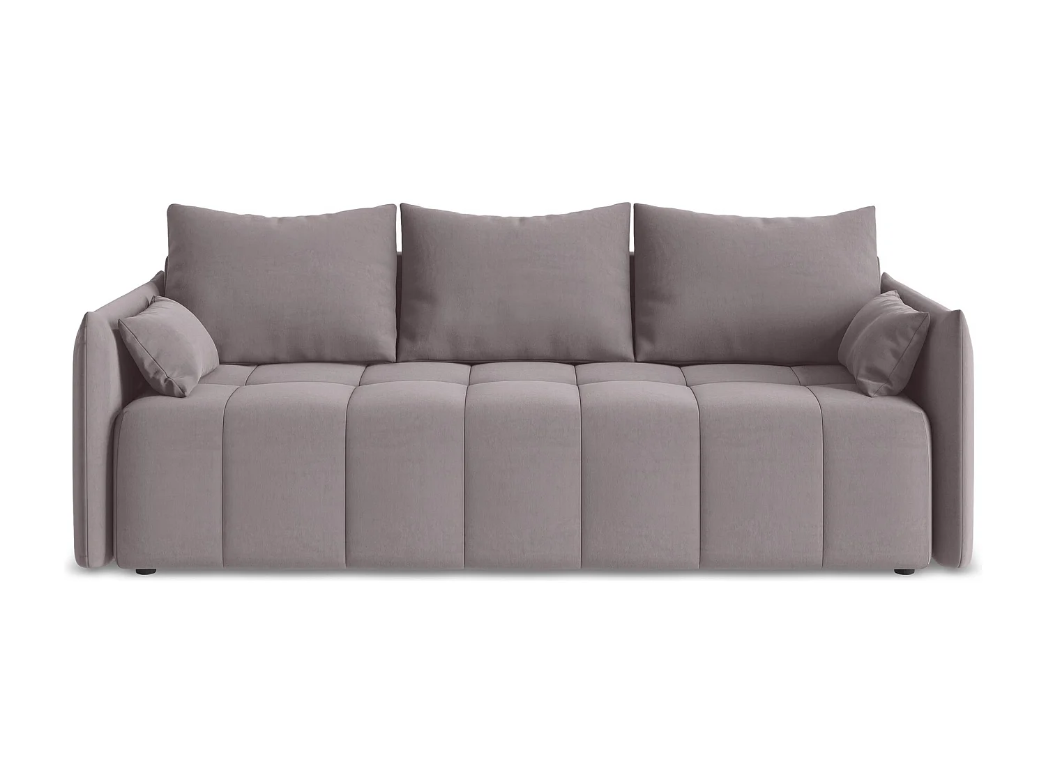 Driezits-slaapbank van lavendel velours - MOKU