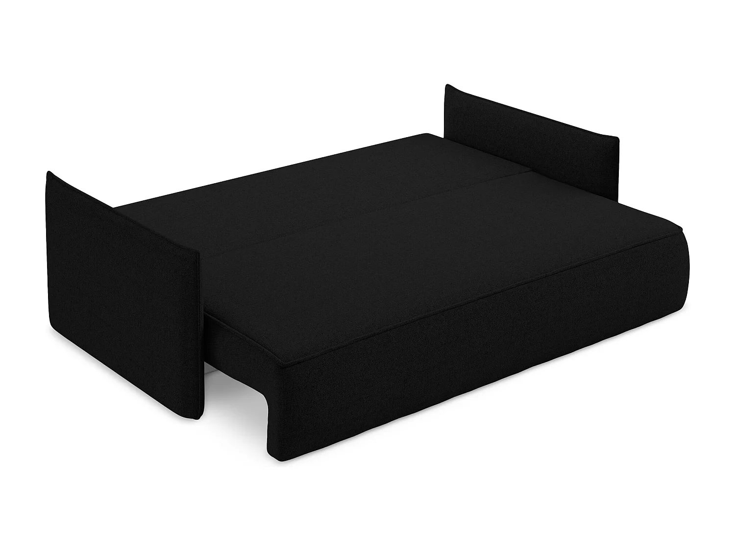 Canapé 3 places convertible en tissu texturé - noir - HULA