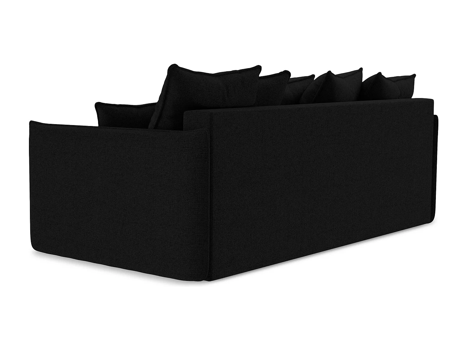 Canapé 3 places convertible en tissu texturé - noir - HULA