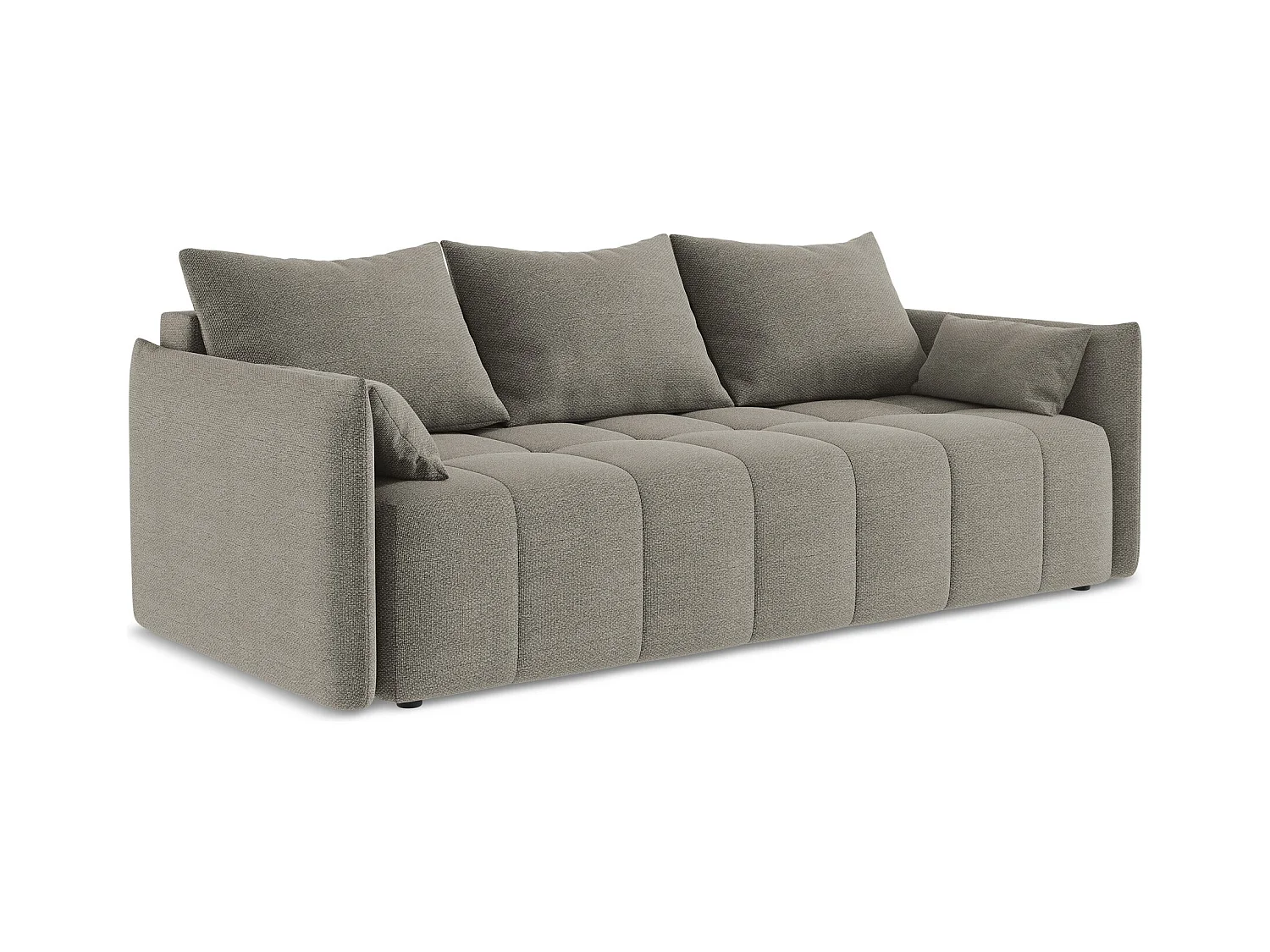 3-Sitzer Sofa mit Schlaffunktion - - Bouclé - Grau - MOKU