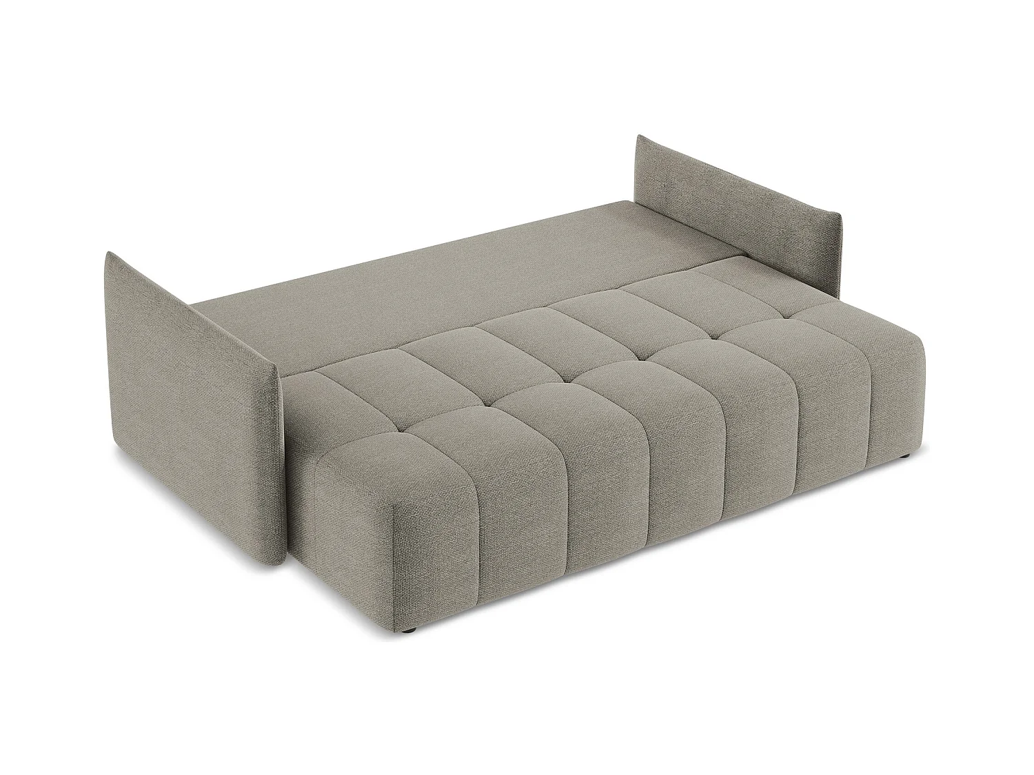 3-Sitzer Sofa mit Schlaffunktion - - Bouclé - Grau - MOKU