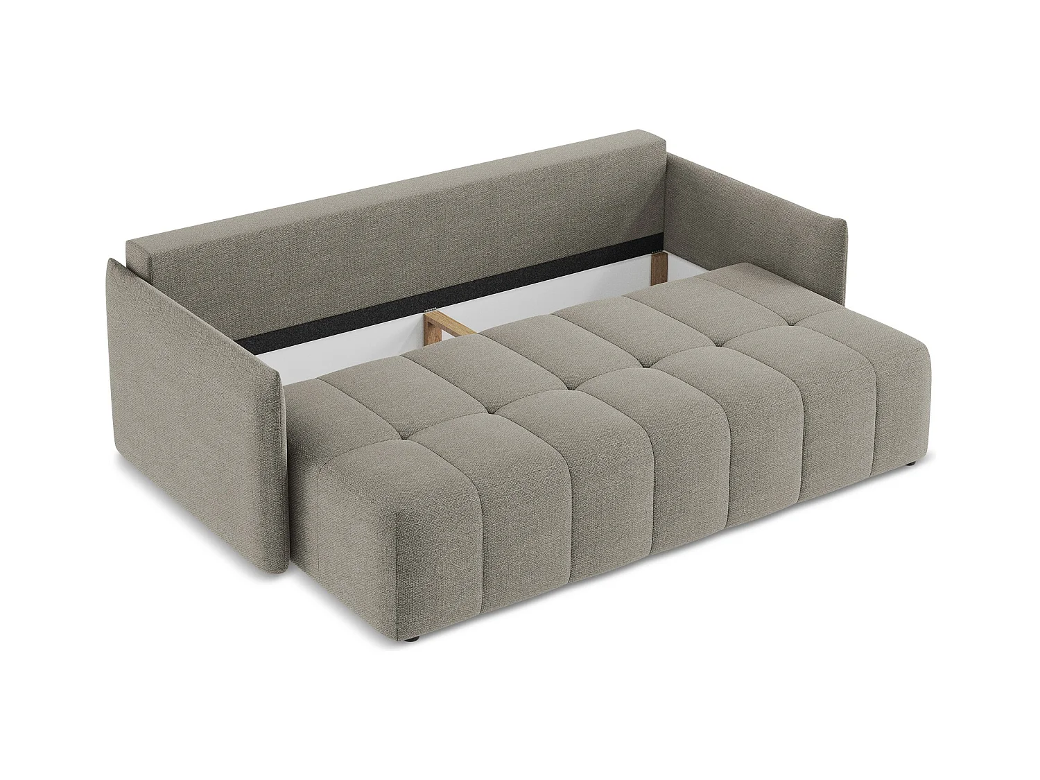 3-Sitzer Sofa mit Schlaffunktion - - Bouclé - Grau - MOKU