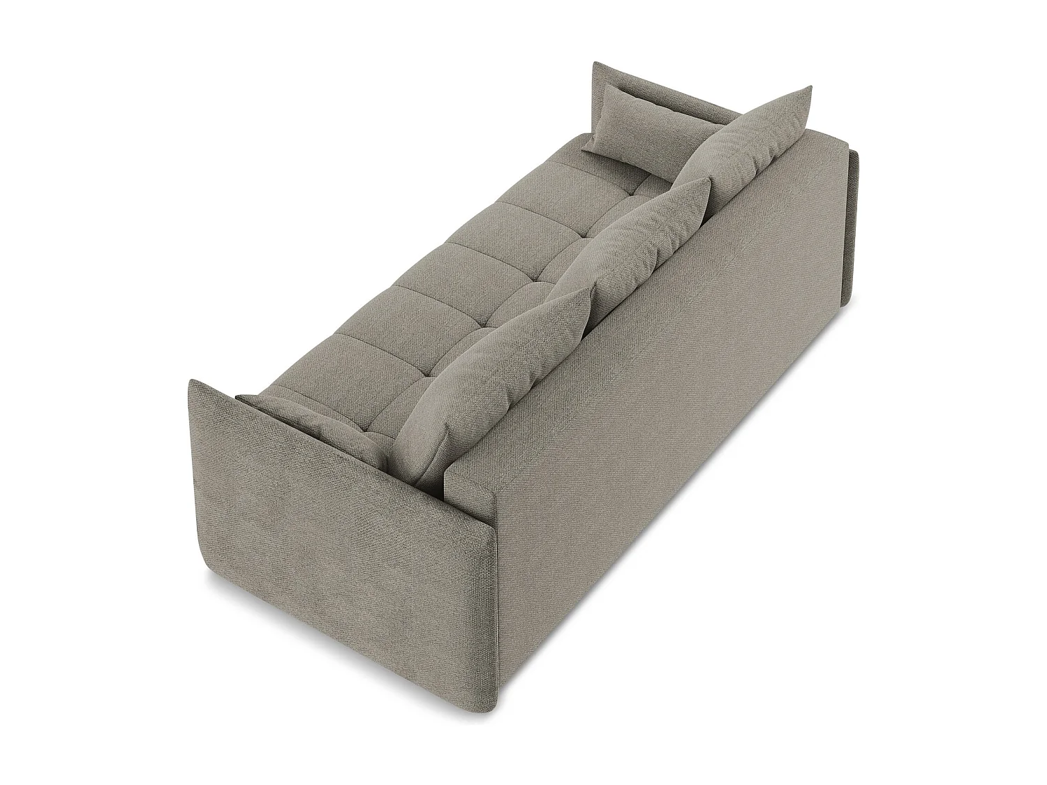 3-Sitzer Sofa mit Schlaffunktion - - Bouclé - Grau - MOKU