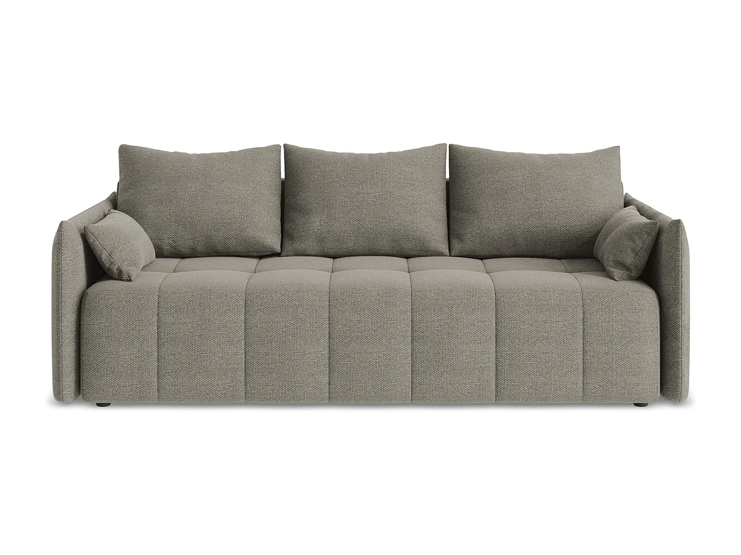 Kanapa 3-osobowa z funkcją spania - z tkaniny bouclé - szary - MOKU