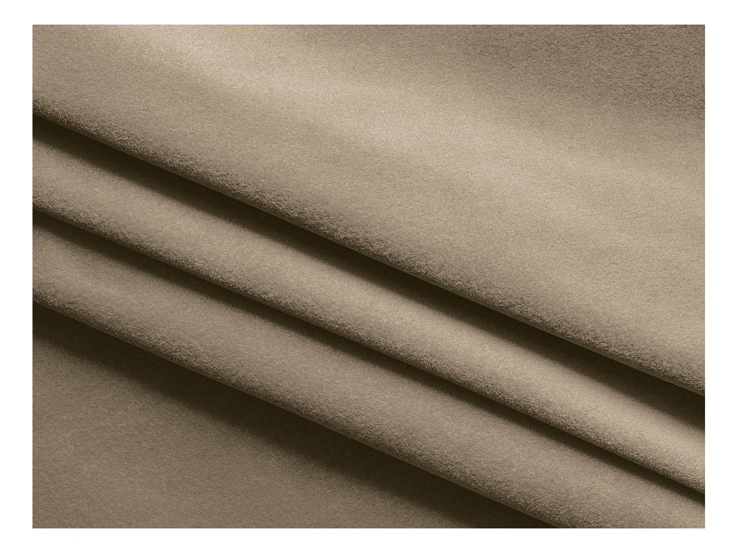 Driezits-slaapbank van donkerbeige velours - MOKU