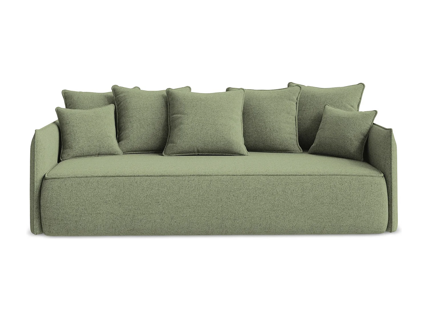 Canapé 3 places convertible en tissu texturé - vert clair - HULA