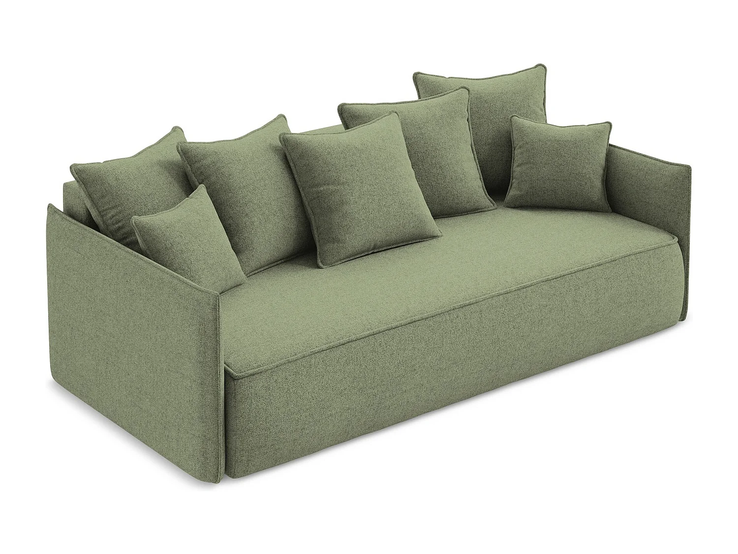 Canapé 3 places convertible en tissu texturé - vert clair - HULA